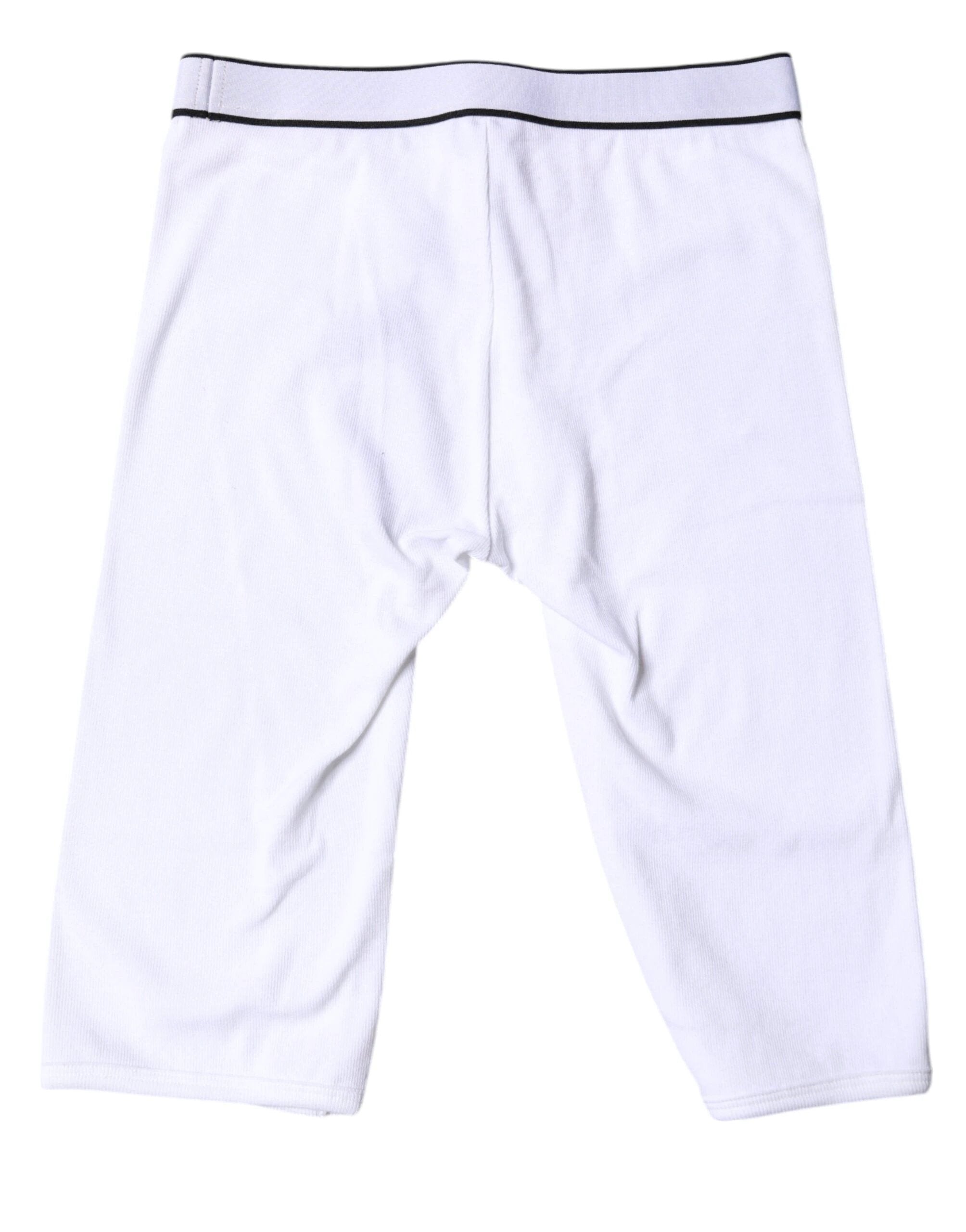 Dolce & Gabbana White Logo Cotton Cropped Tights Underwear by Dolce & Gabbana