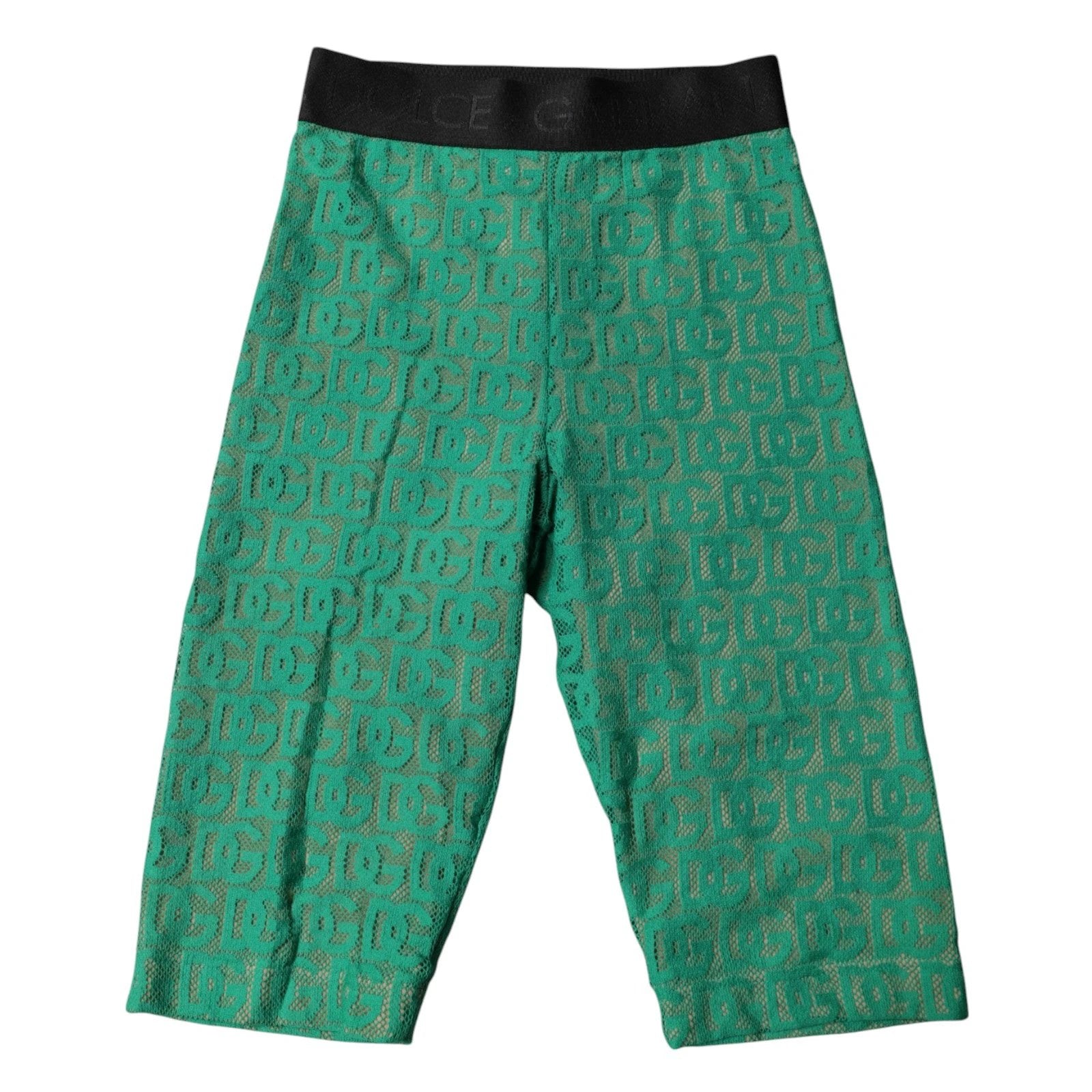 Dolce & Gabbana Green Logo Monogram Cropped Tights Underwear by Dolce & Gabbana