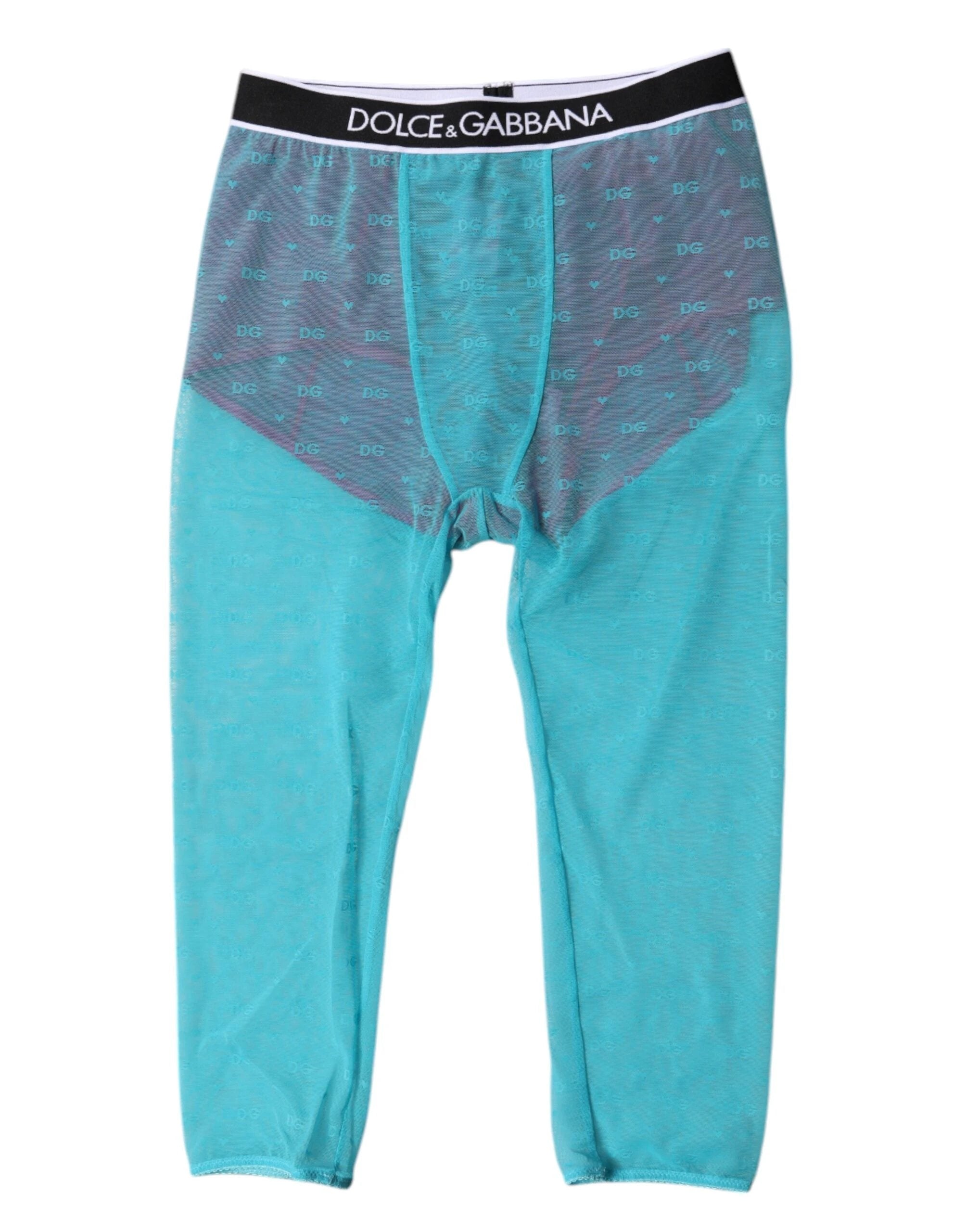 Dolce & Gabbana Blue Fuchsia Logo Lingerie Cropped Underwear by Dolce & Gabbana