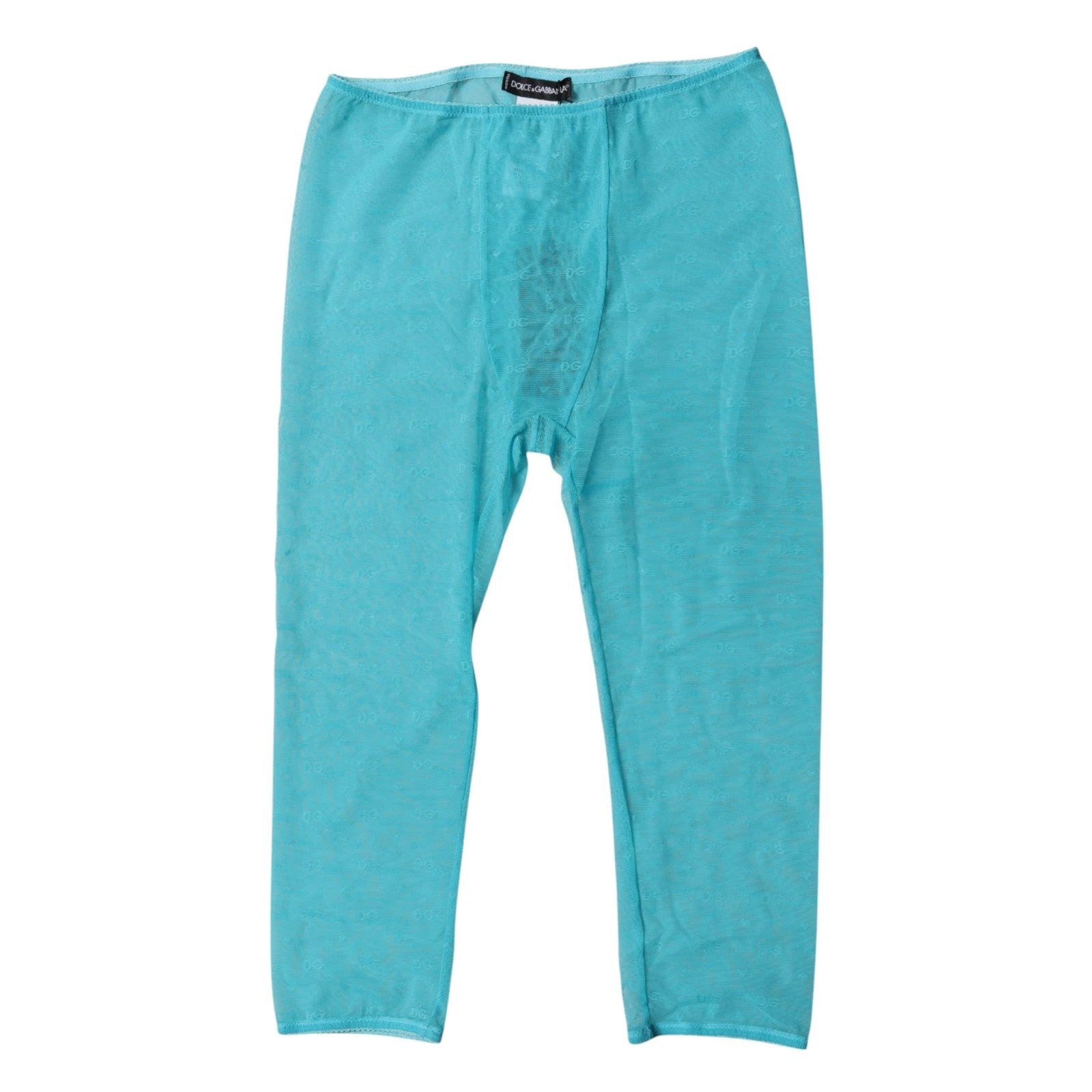 Dolce & Gabbana Blue Logo Lace Lingerie Cropped Tight Underwear by Dolce & Gabbana