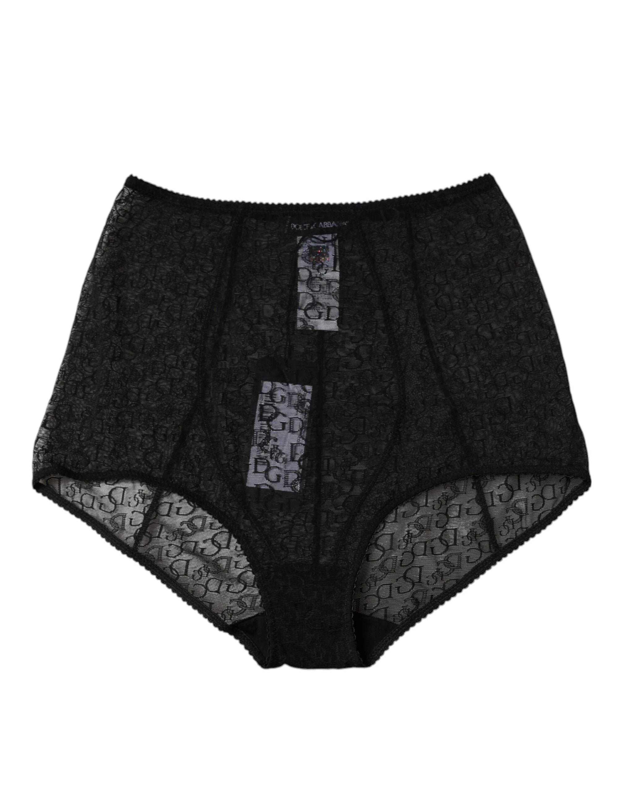 Dolce & Gabbana Black Logo Girdle High Waist Panty Underwear by Dolce & Gabbana