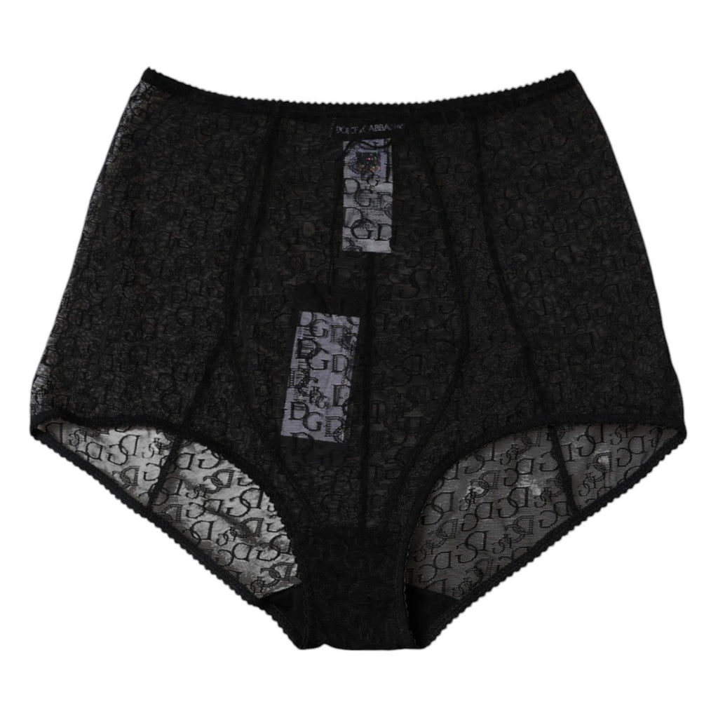 Dolce & Gabbana Black Logo Girdle High Waist Panty Underwear by Dolce & Gabbana