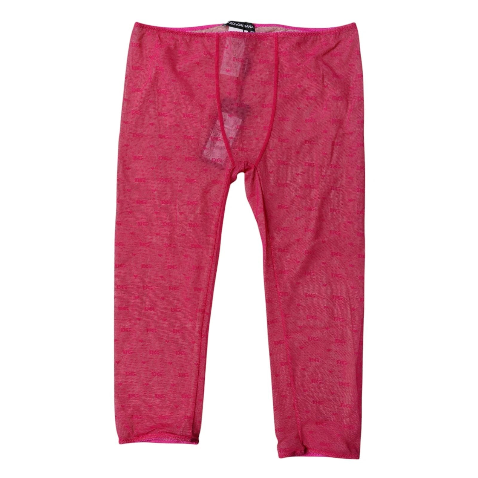 Dolce & Gabbana Fuchsia Logo Lace Lingerie Cropped Tight Underwear by Dolce & Gabbana