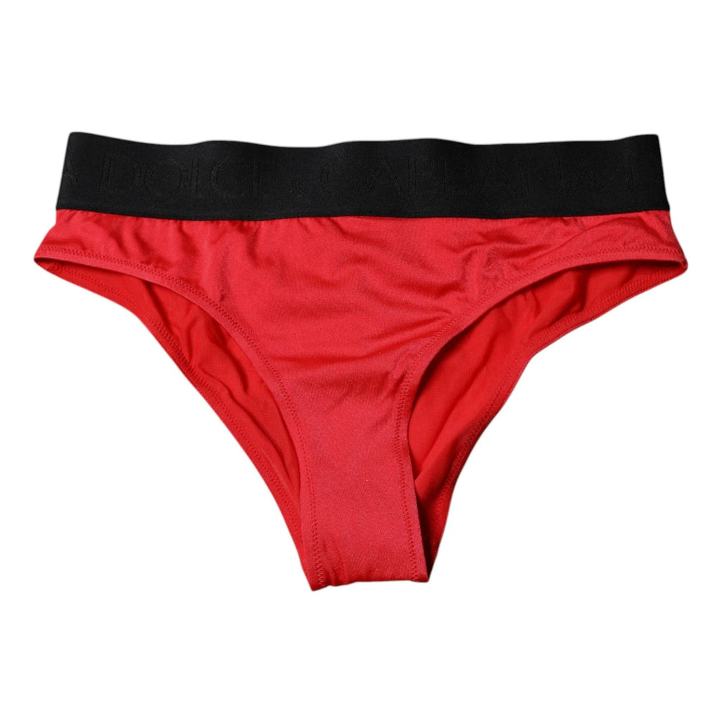 Dolce & Gabbana Red Nylon Stretch Mid Waist Panty Underwear by Dolce & Gabbana