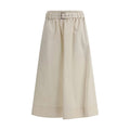 Brunello Cucinelli Cream Wide Long Skirt by Brunello Cucinelli