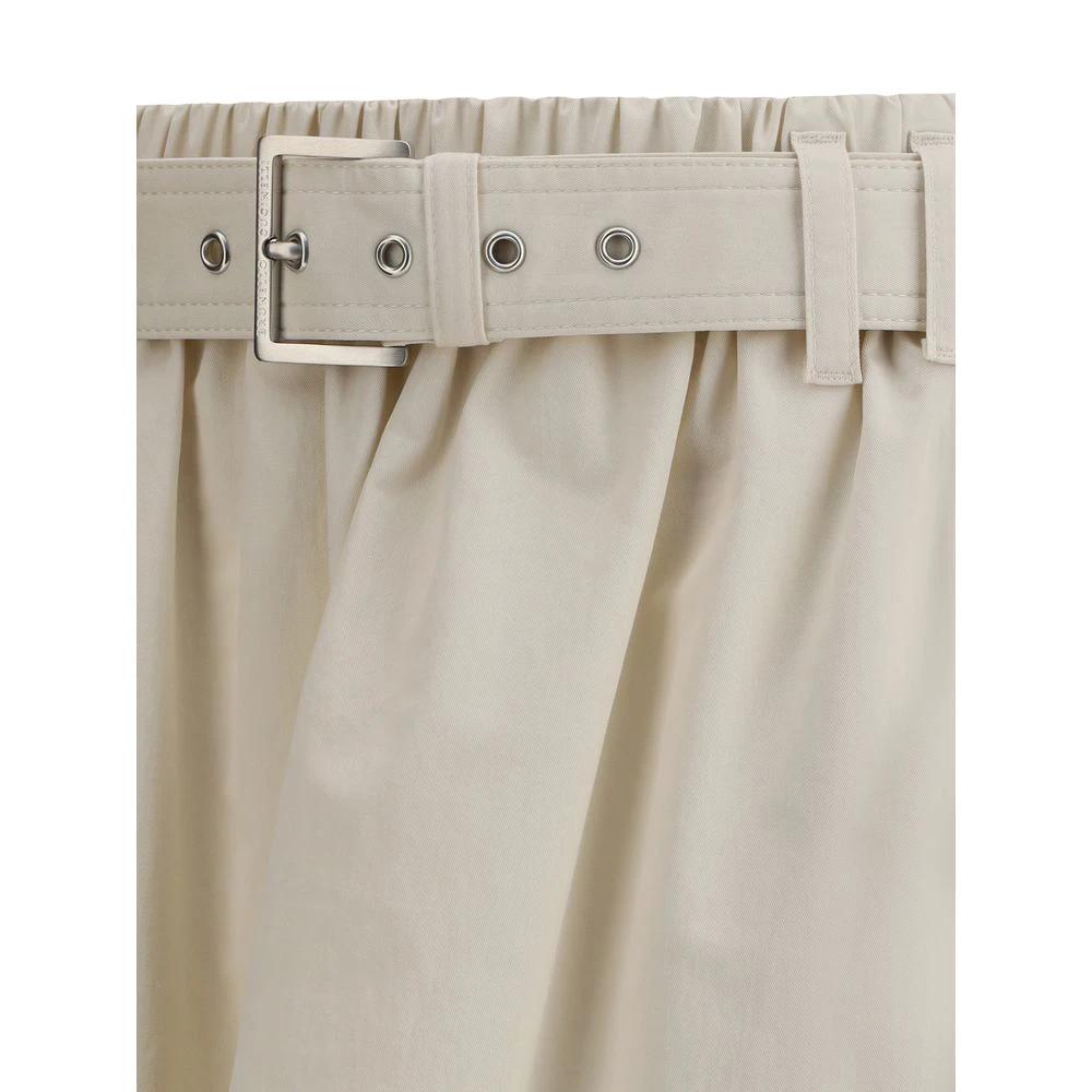 Brunello Cucinelli Cream Wide Long Skirt by Brunello Cucinelli