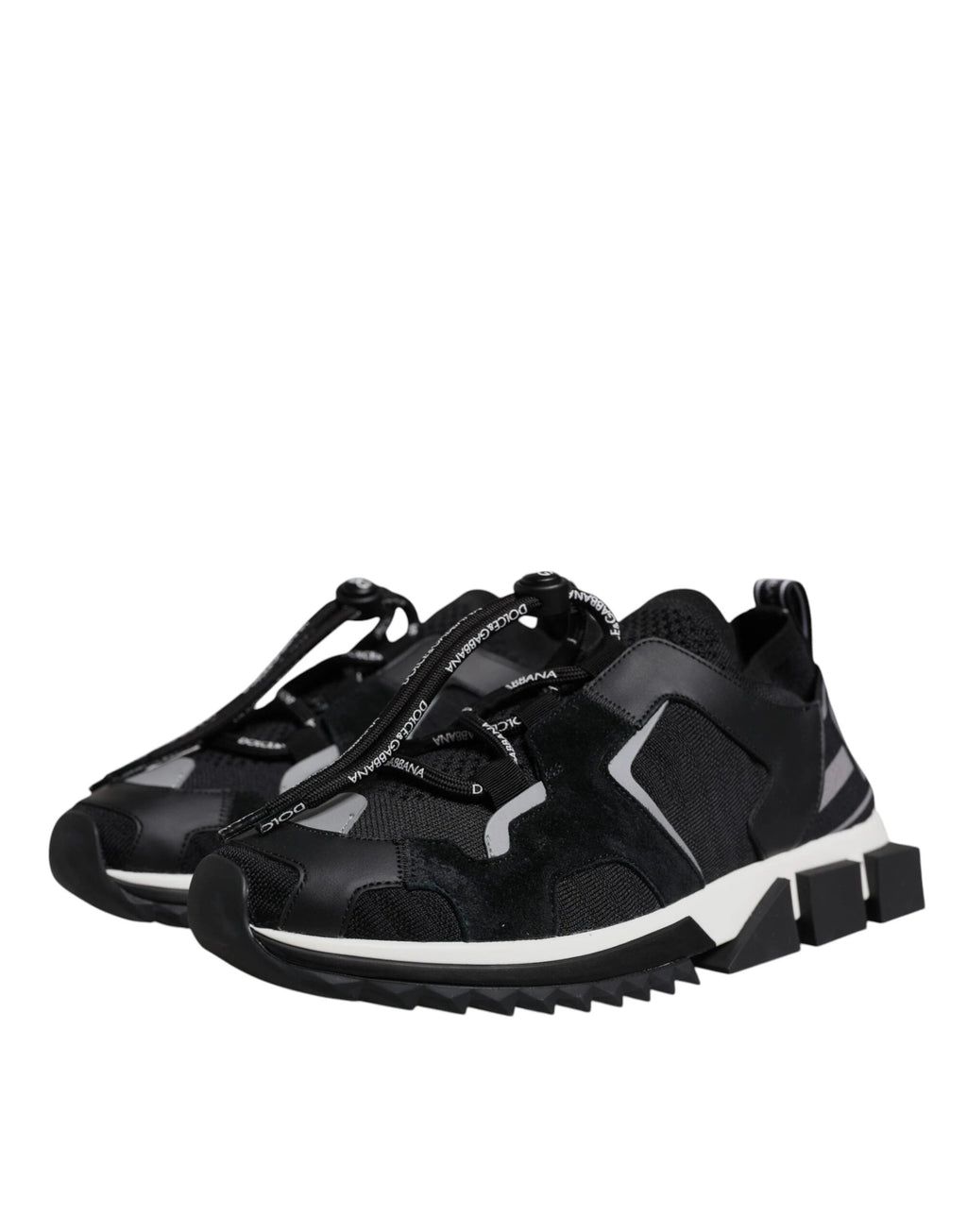 Dolce & Gabbana Black Mesh Sorrento Trekking Sneakers Shoes by Dolce & Gabbana