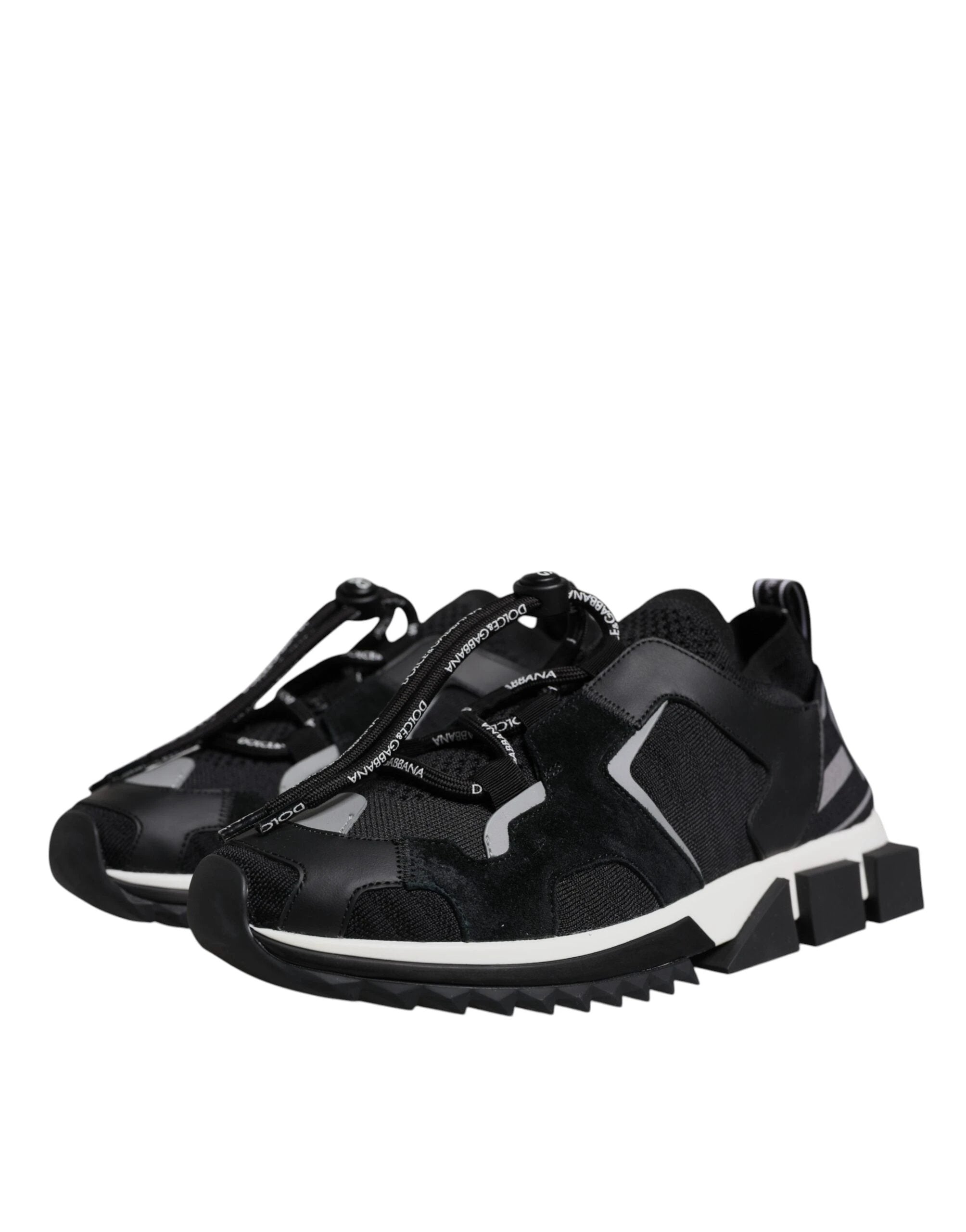 Dolce & Gabbana Black Mesh Sorrento Trekking Sneakers Shoes by Dolce & Gabbana