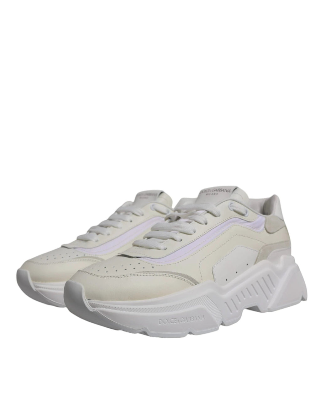 Dolce & Gabbana White Daymaster Low Top Sneakers Shoes by Dolce & Gabbana