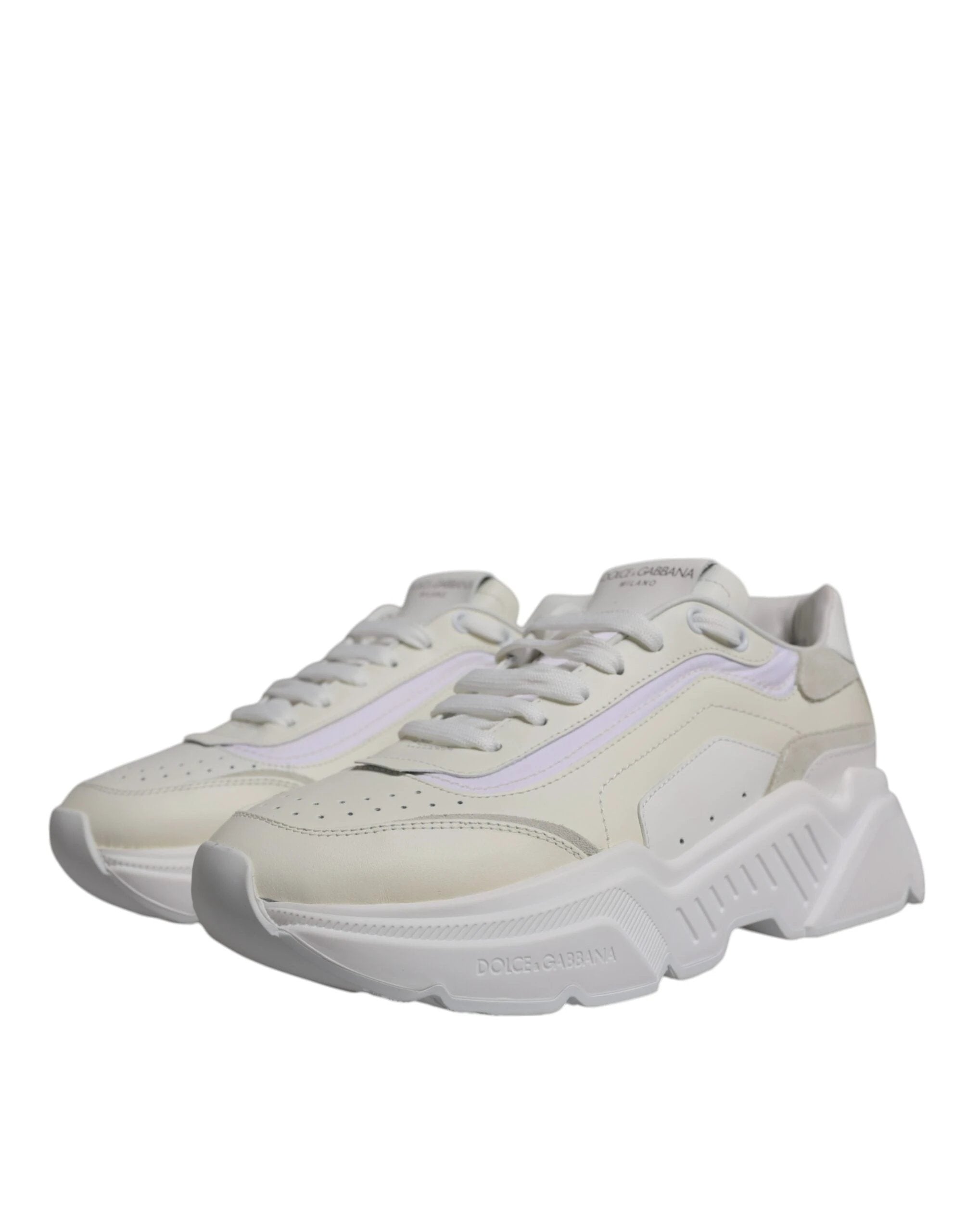 Dolce & Gabbana White Daymaster Low Top Sneakers Shoes by Dolce & Gabbana