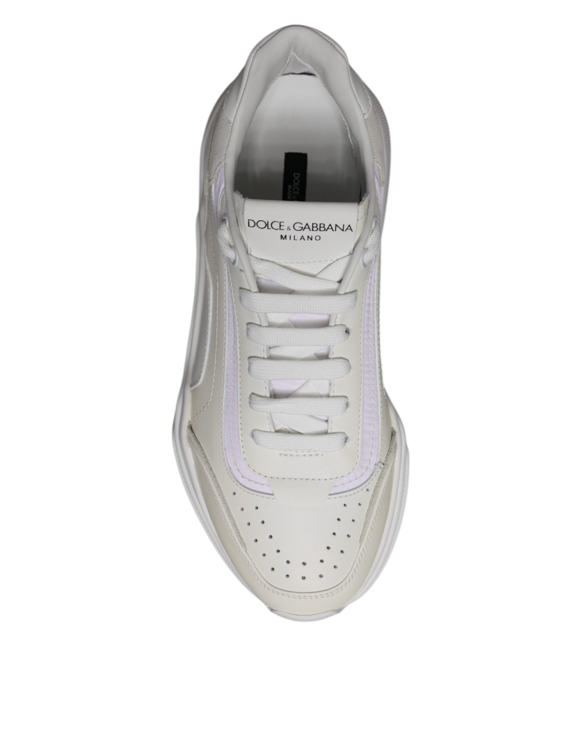 Dolce & Gabbana White Daymaster Low Top Sneakers Shoes by Dolce & Gabbana
