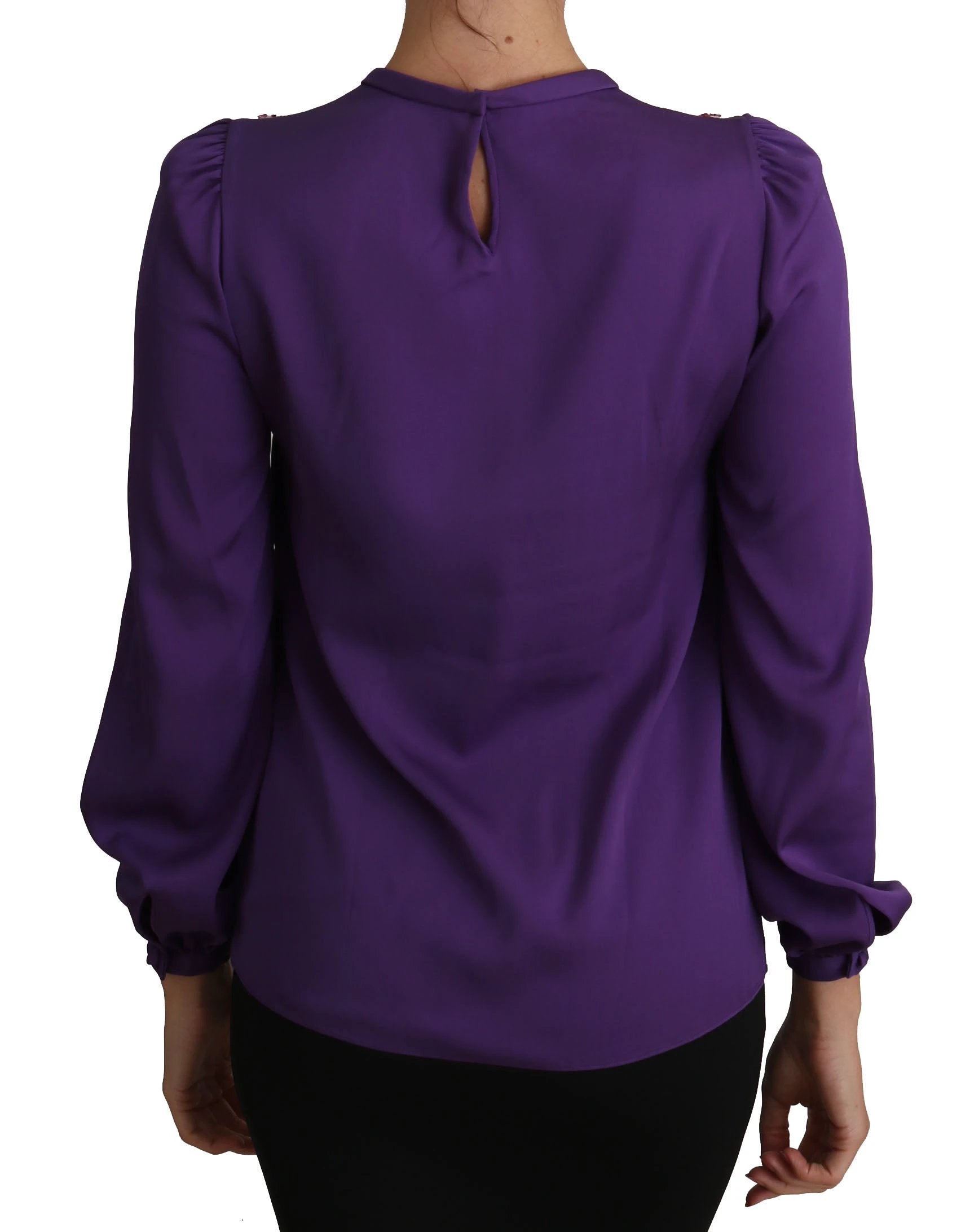 Dolce & Gabbana Purple Blouse Prince Fairy Tale Embellished Top by Dolce & Gabbana