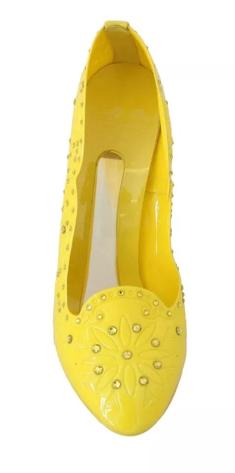 Dolce & Gabbana Yellow Crystal Heels CINDERELLA Shoes by Dolce & Gabbana