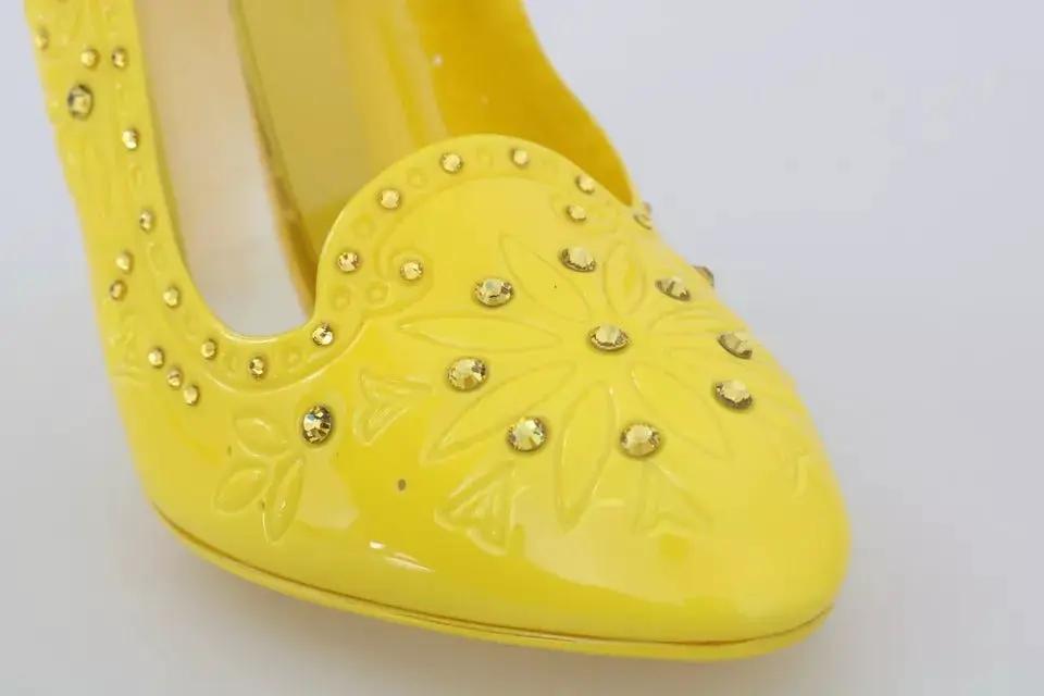 Escarpins Dolce &amp; Gabbana à cristaux jaunes, modèle Cendrillon