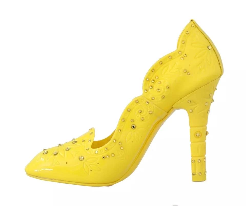 Dolce & Gabbana Yellow Crystal Heels CINDERELLA Shoes by Dolce & Gabbana