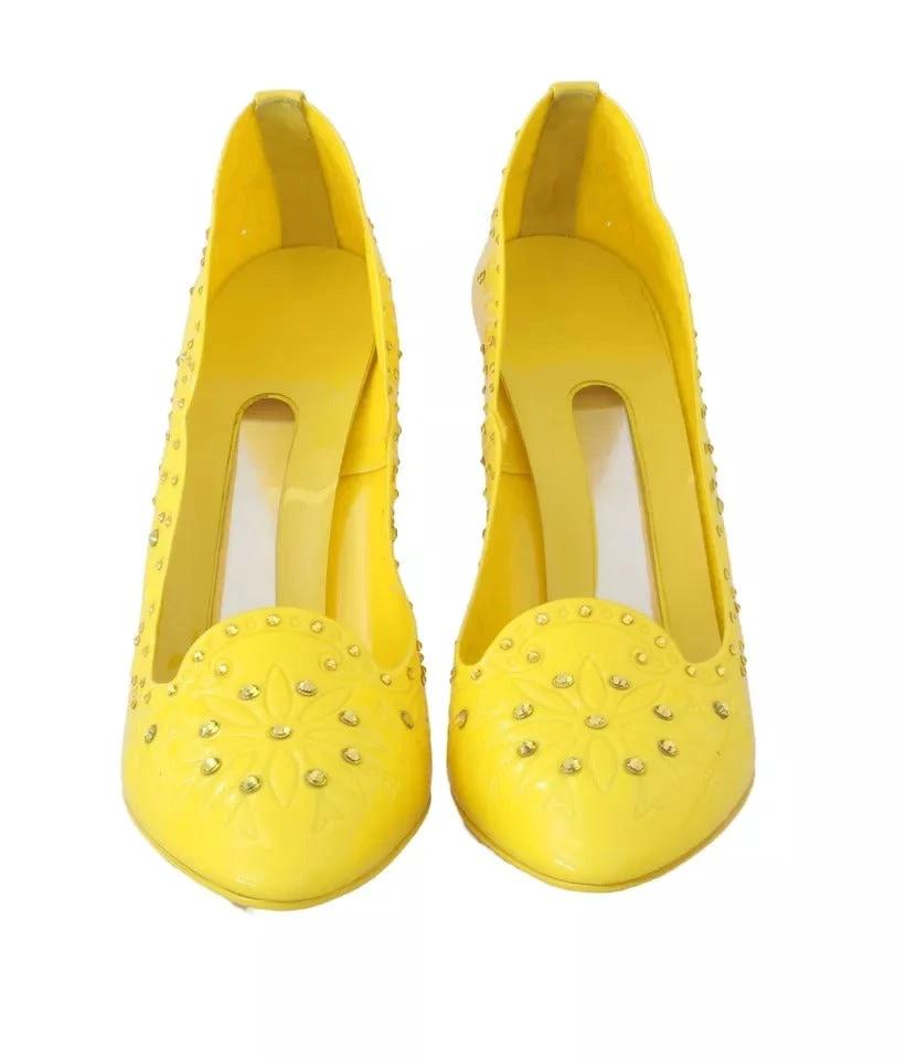 Dolce & Gabbana Yellow Crystal Heels CINDERELLA Shoes by Dolce & Gabbana