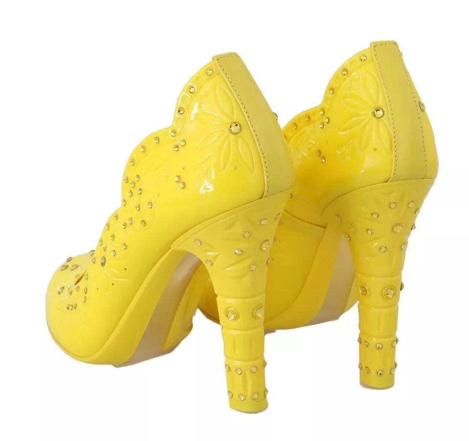 Dolce & Gabbana Yellow Crystal Heels CINDERELLA Shoes by Dolce & Gabbana