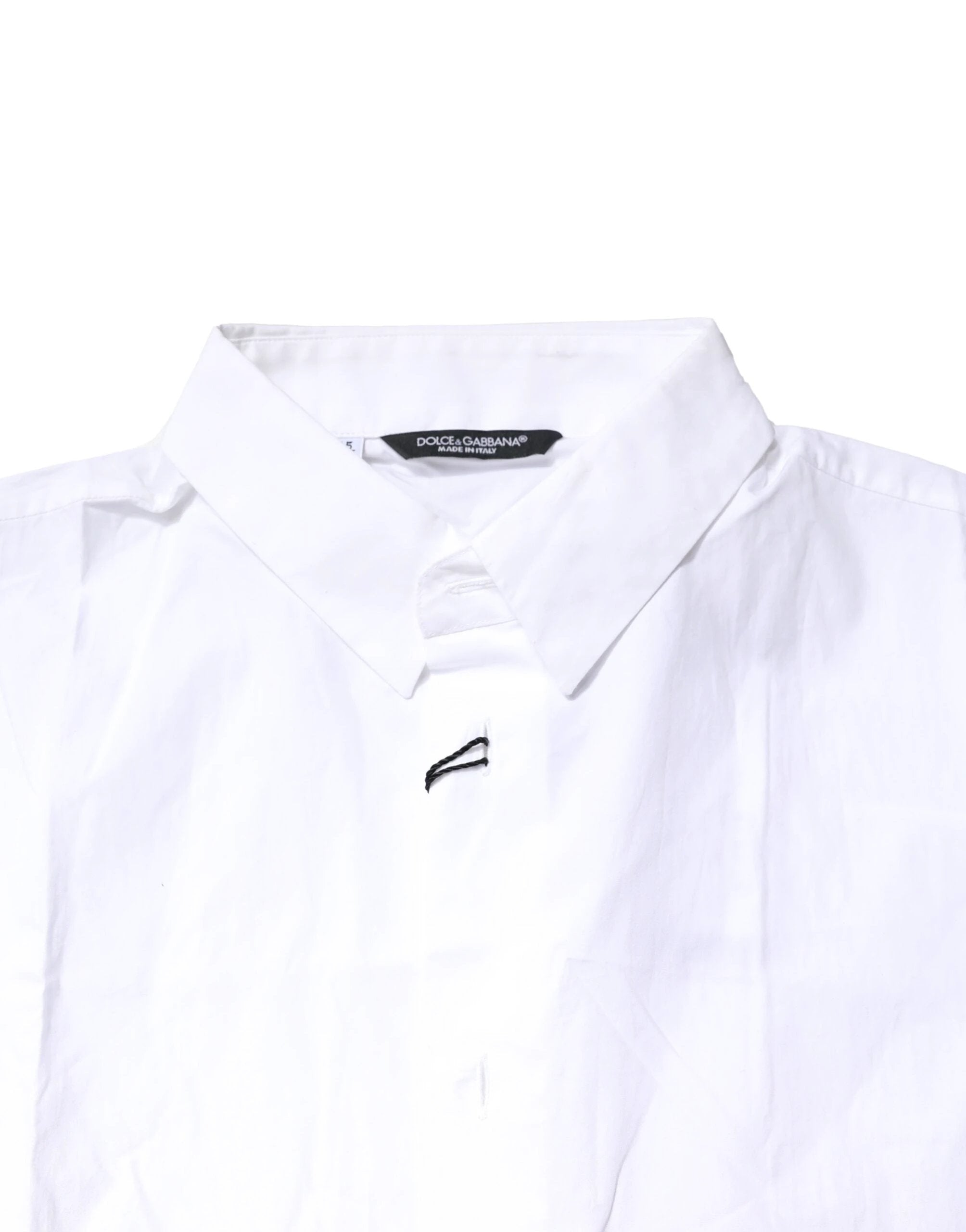 Dolce & Gabbana White Cotton Button Down Casual Men Polo Shirt by Dolce & Gabbana