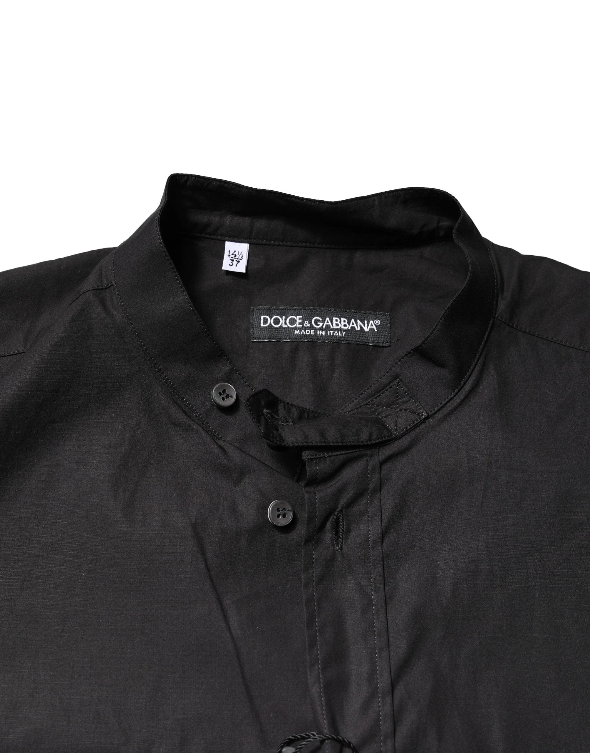 Dolce & Gabbana Black Cotton Button Down Men Casual Shirt by Dolce & Gabbana