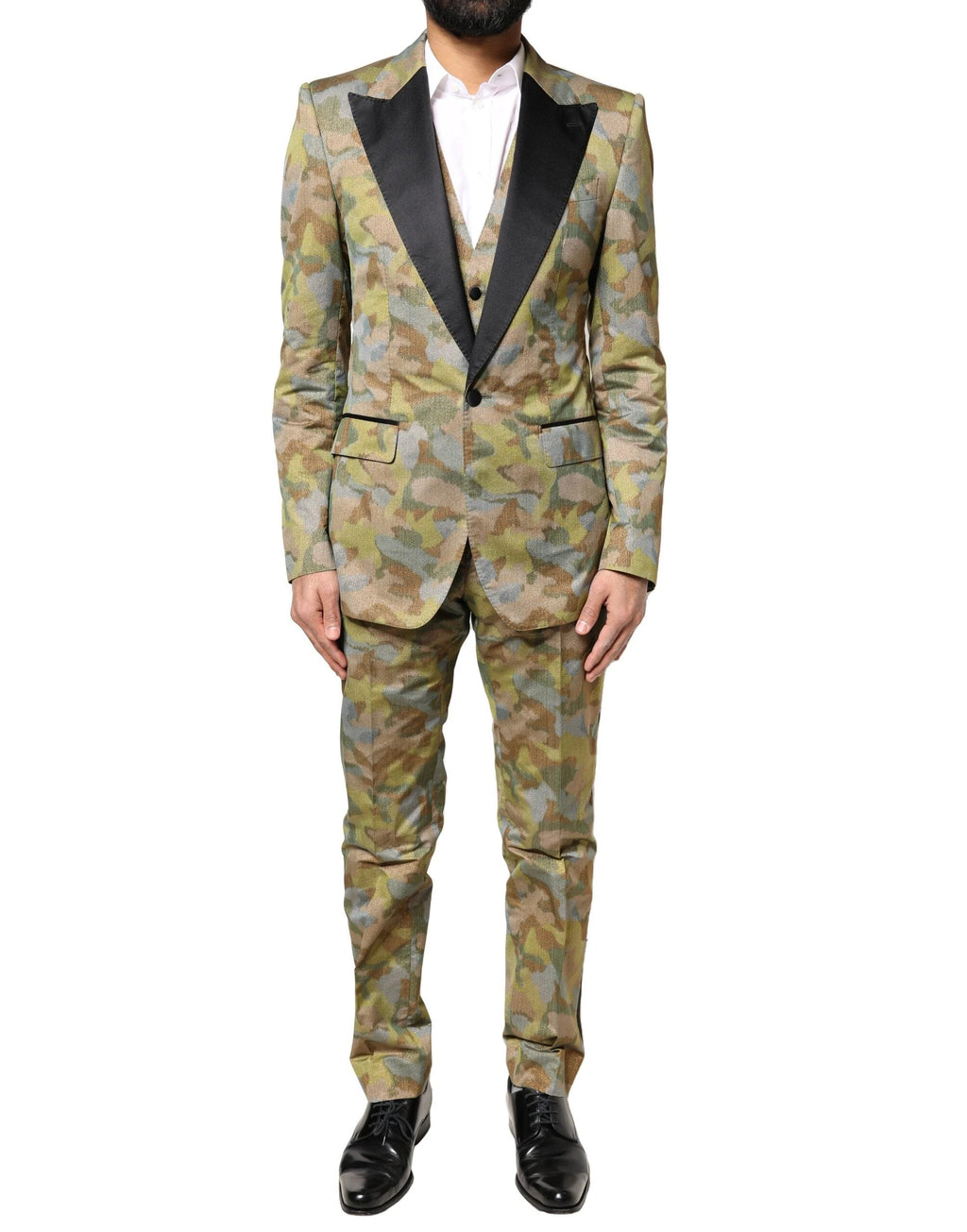 Dolce & Gabbana Multicolor Camouflage SICILIA 3 Piece Suit by Dolce & Gabbana
