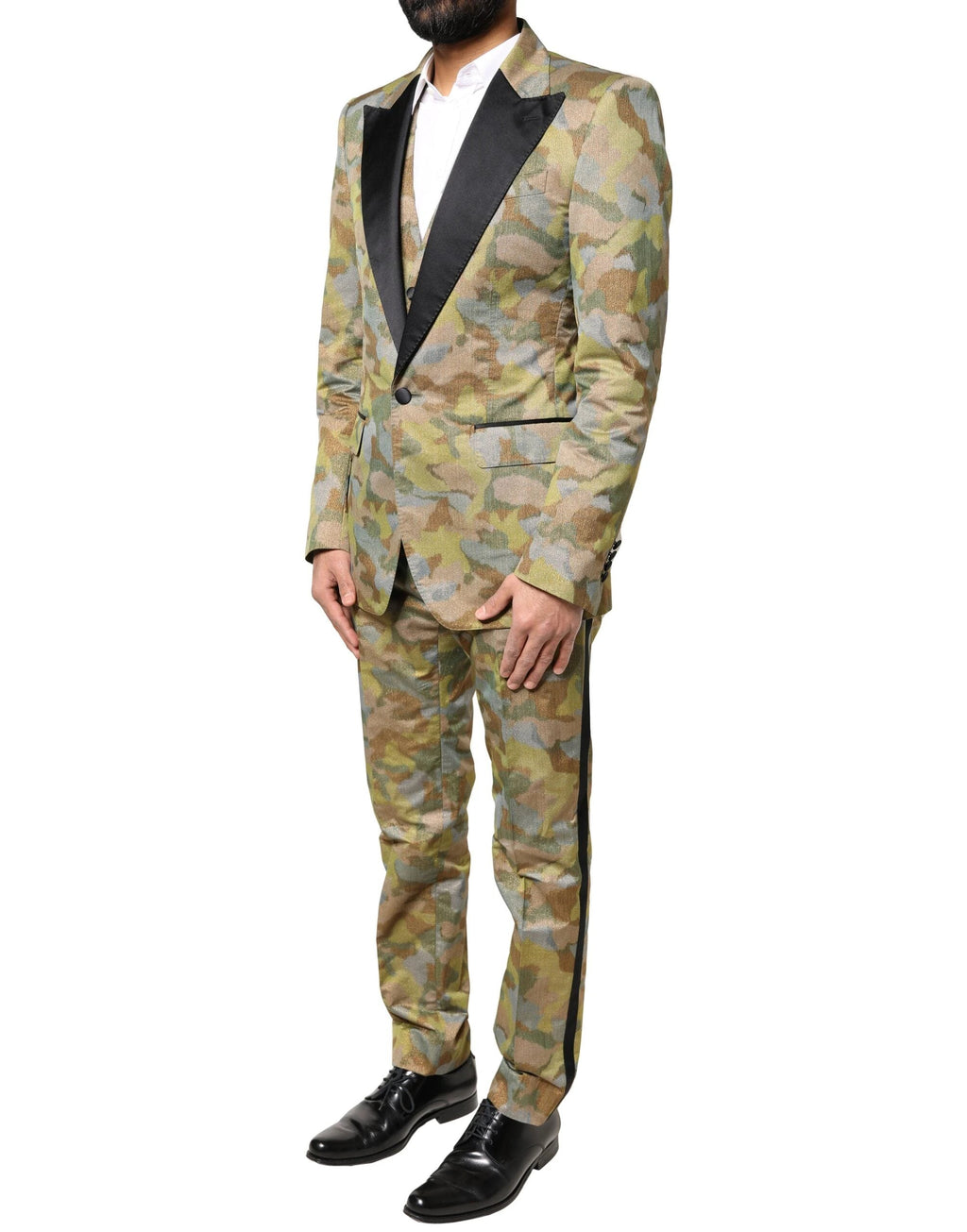 Dolce & Gabbana Multicolor Camouflage SICILIA 3 Piece Suit by Dolce & Gabbana