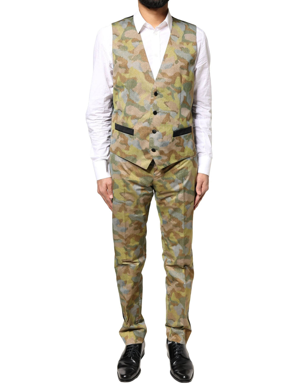 Dolce & Gabbana Multicolor Camouflage SICILIA 3 Piece Suit by Dolce & Gabbana