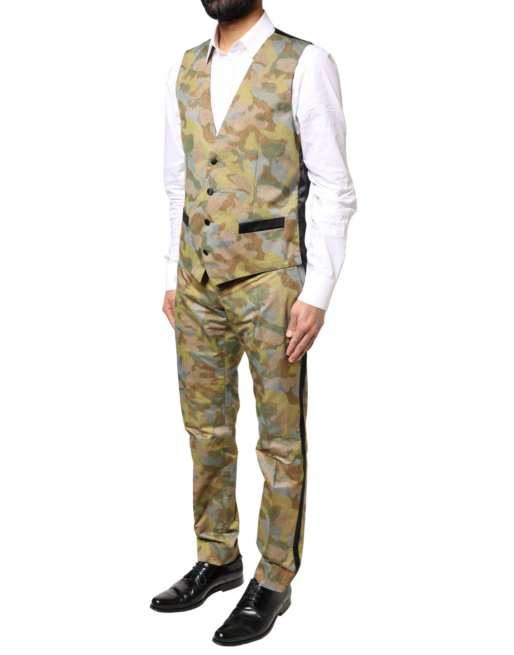 Dolce & Gabbana Multicolor Camouflage SICILIA 3 Piece Suit by Dolce & Gabbana