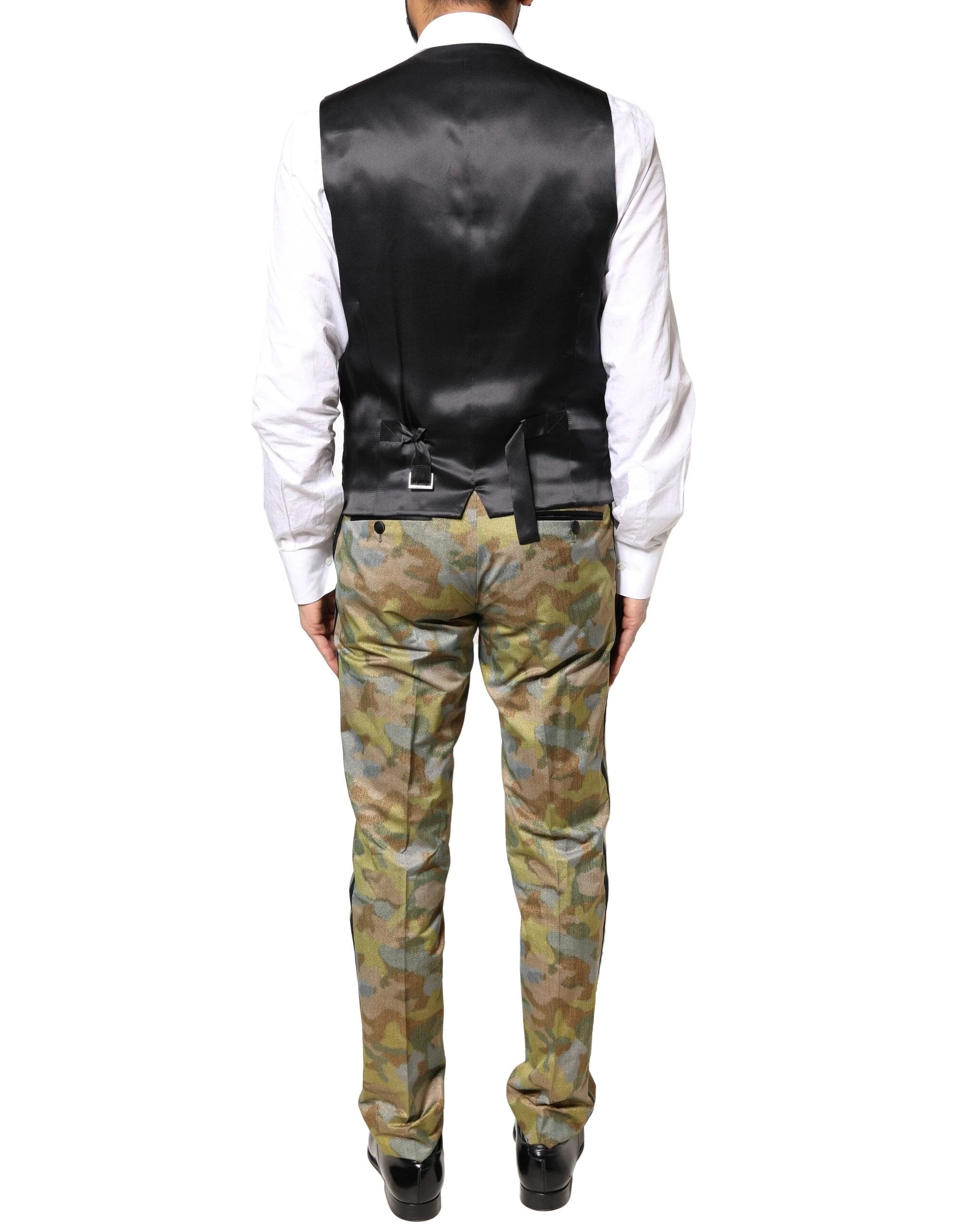 Dolce & Gabbana Multicolor Camouflage SICILIA 3 Piece Suit by Dolce & Gabbana