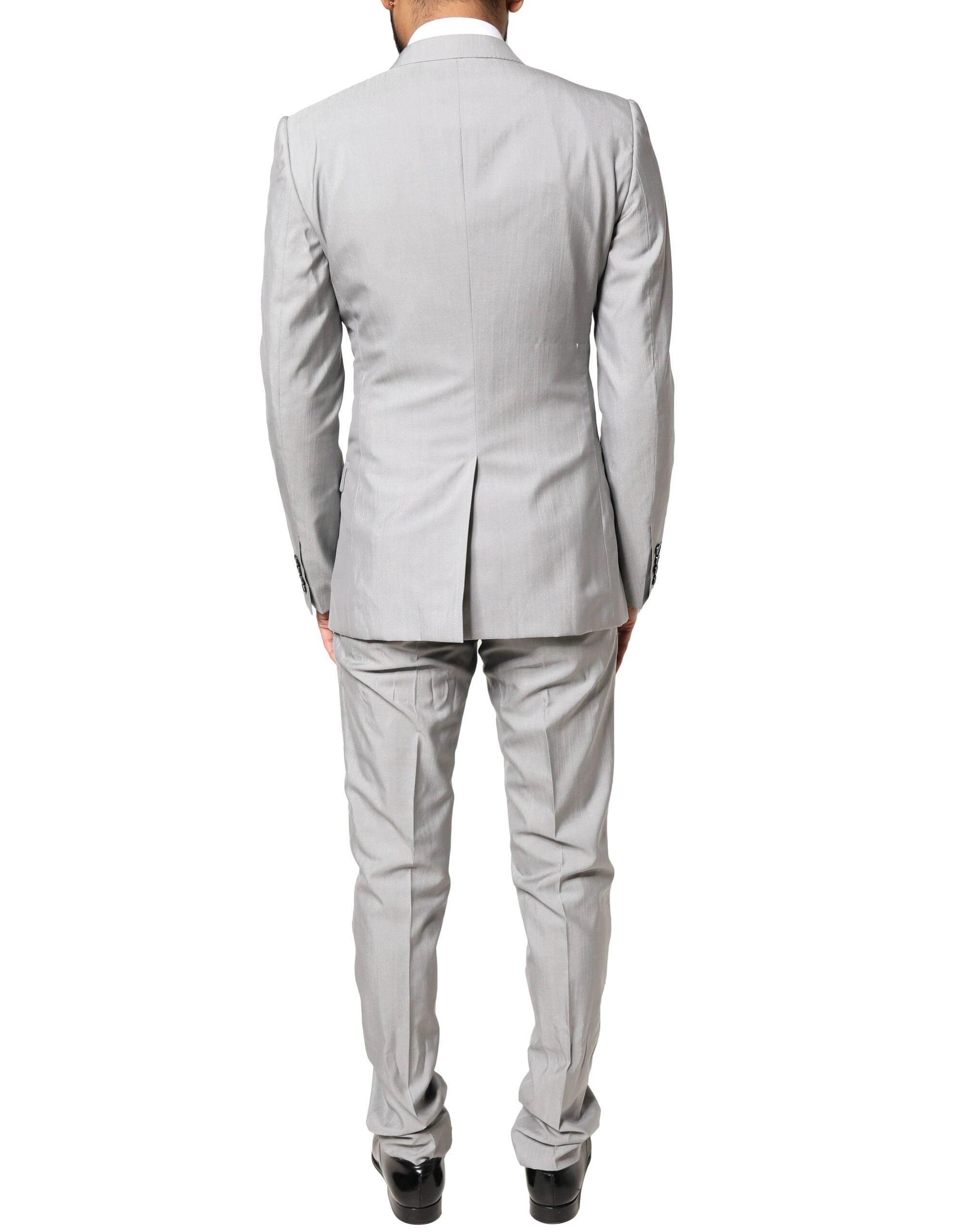 Dolce & Gabbana Light Gray Wool GOLD 2 Piece Formal Suit by Dolce & Gabbana