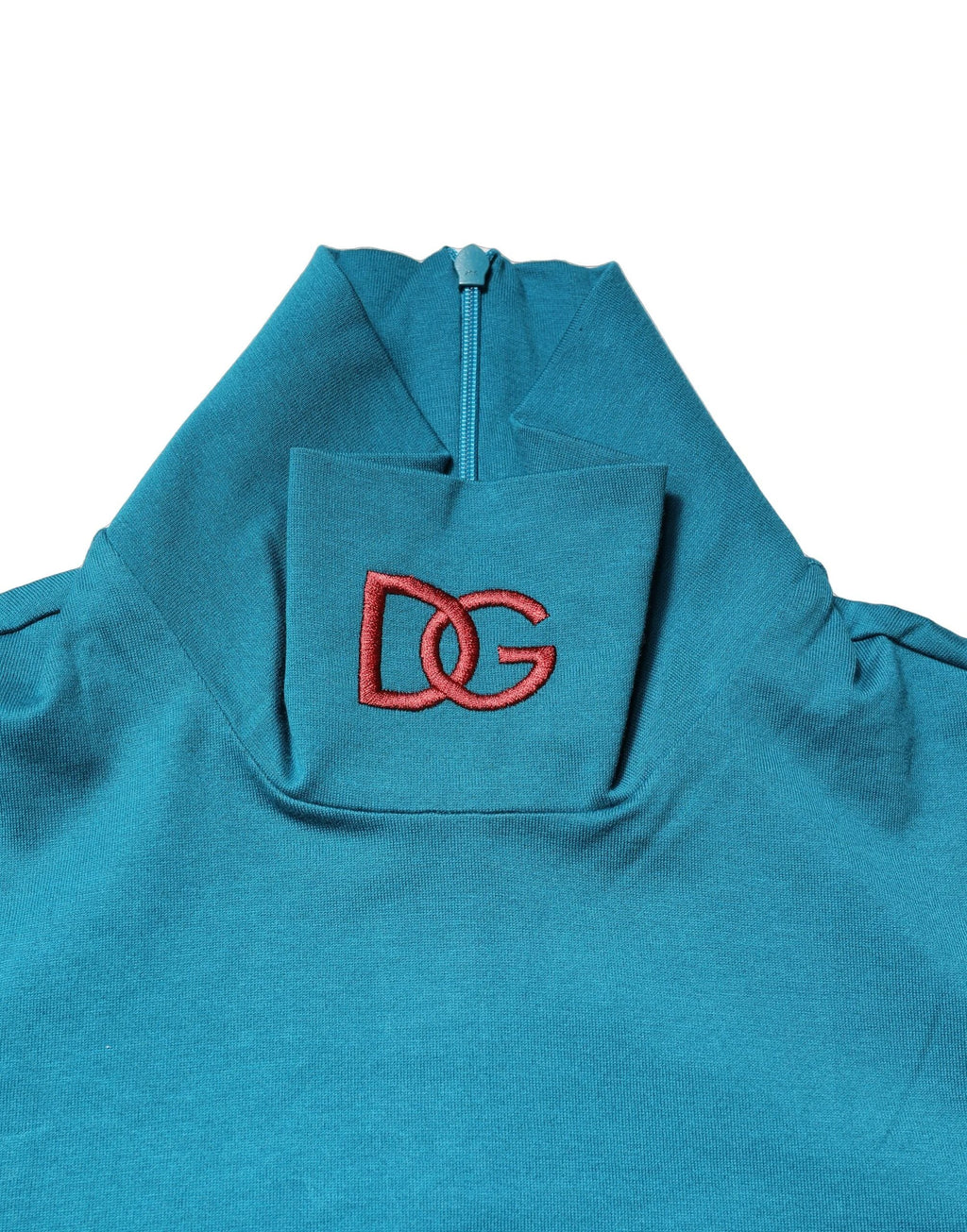 Dolce & Gabbana Blue Cotton Turtleneck Long Sleeves Sweater by Dolce & Gabbana