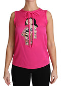 Dolce & Gabbana Pink Family Silk Tank Mama Blouse Top Shirt by Dolce & Gabbana