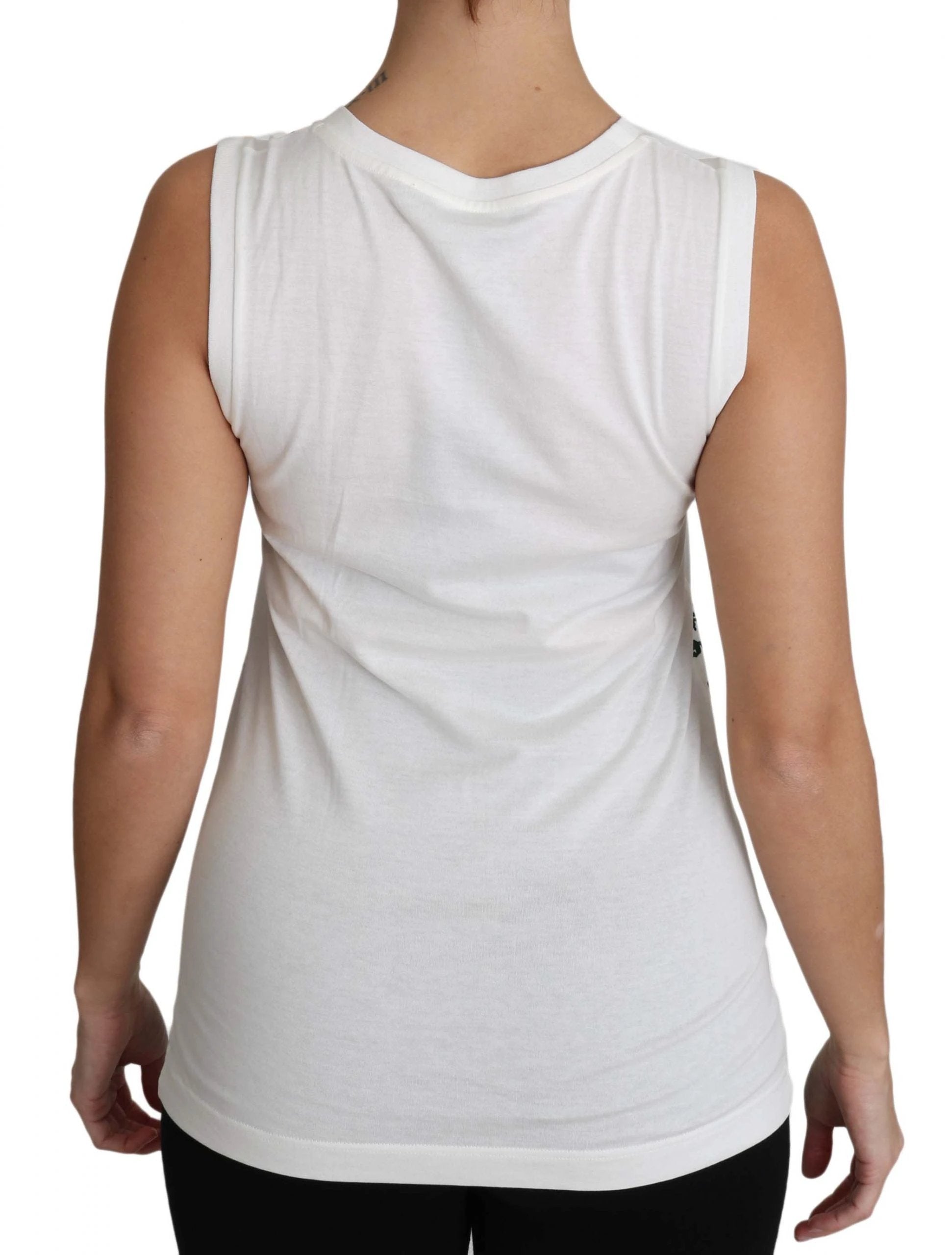 Dolce & Gabbana White Cotton #dgfamily Sleeveless Shirt Tank Top by Dolce & Gabbana