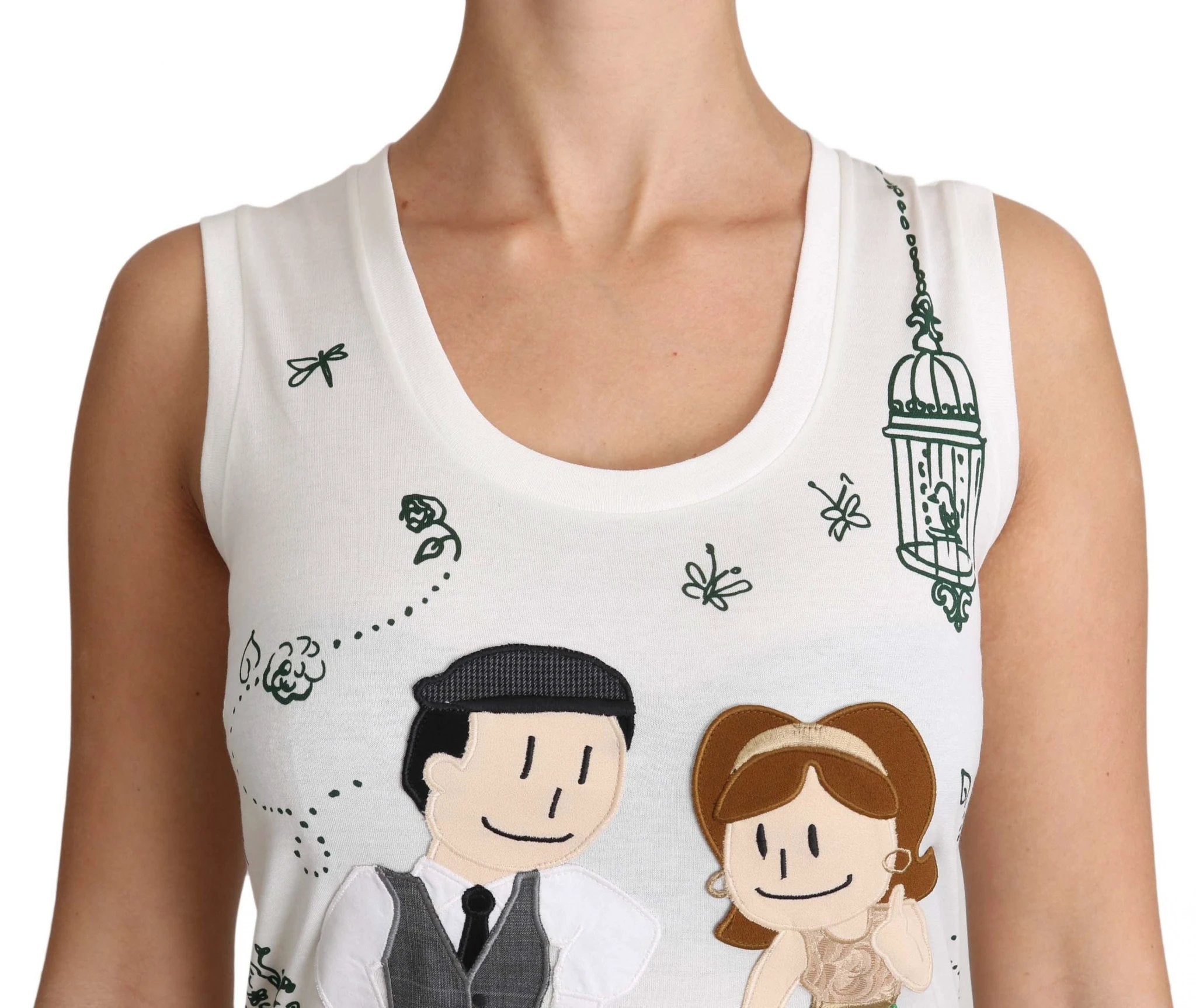 Dolce & Gabbana White Cotton #dgfamily Sleeveless Shirt Tank Top by Dolce & Gabbana