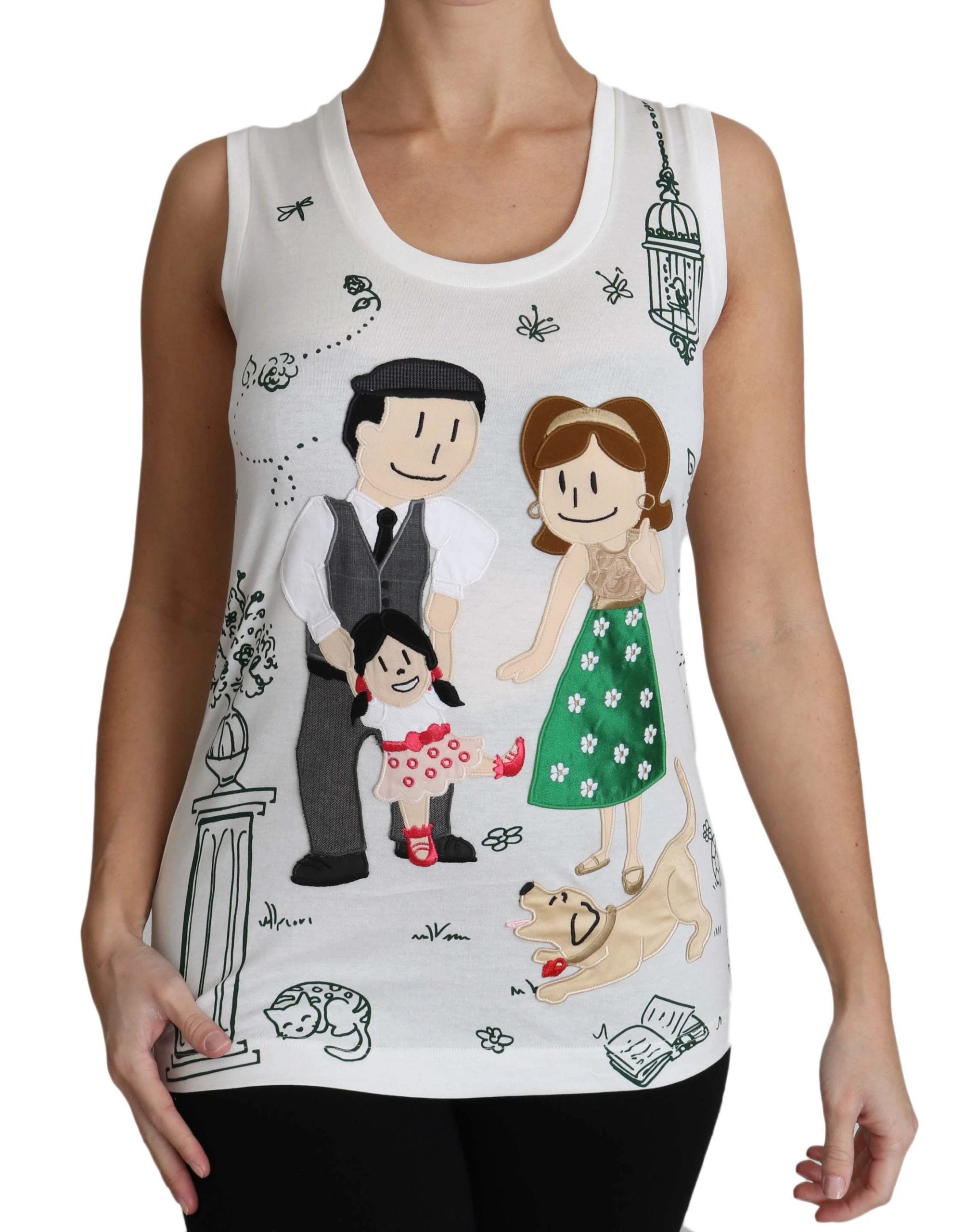 Dolce & Gabbana White Cotton #dgfamily Sleeveless Shirt Tank Top by Dolce & Gabbana