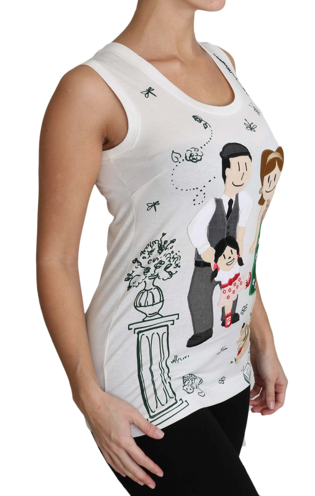 Dolce & Gabbana White Cotton #dgfamily Sleeveless Shirt Tank Top by Dolce & Gabbana