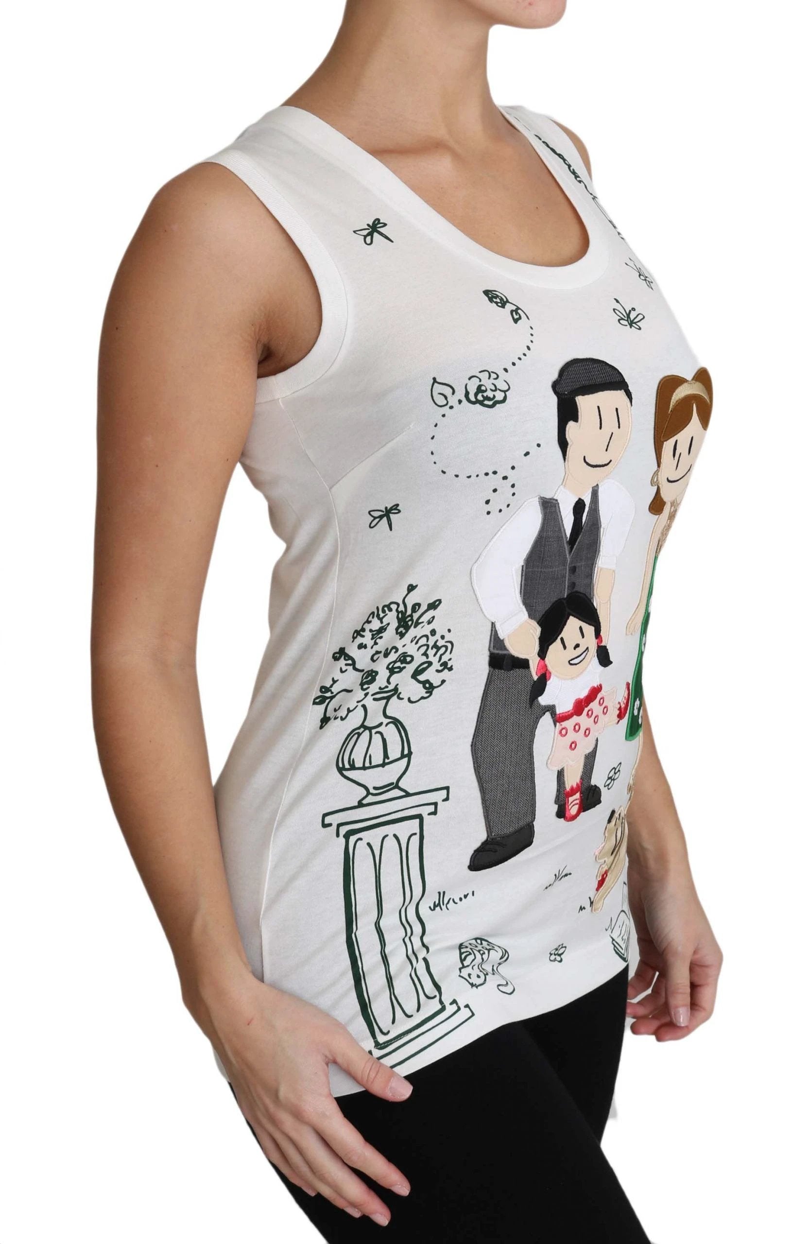 Dolce & Gabbana White Cotton #dgfamily Sleeveless Shirt Tank Top by Dolce & Gabbana