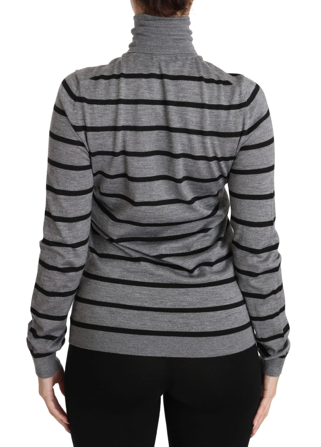 Dolce & Gabbana Gray Cashmere Silk Turtleneck Sweater by Dolce & Gabbana