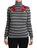 Dolce & Gabbana Gray Cashmere Silk Turtleneck Sweater by Dolce & Gabbana