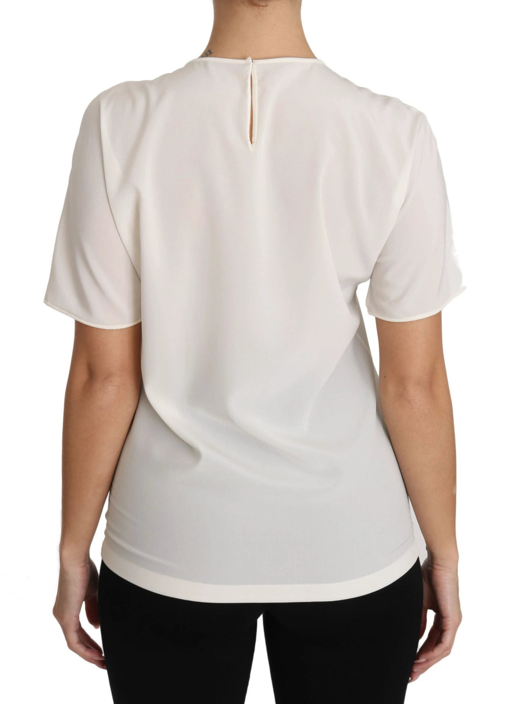 Dolce & Gabbana White Silk Stretch #dgfamily T-shirt by Dolce & Gabbana