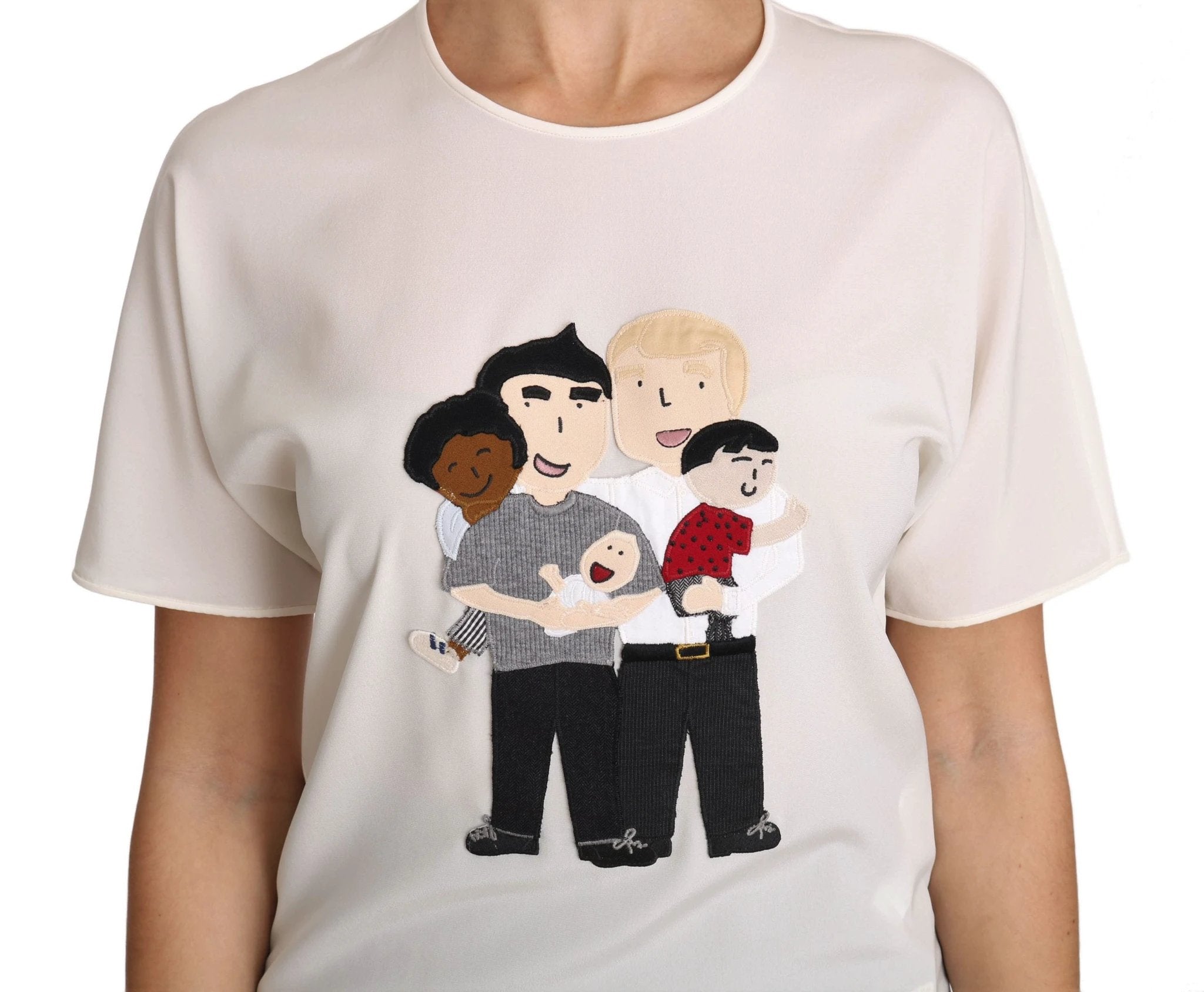 Dolce & Gabbana White Silk Stretch #dgfamily T-shirt by Dolce & Gabbana