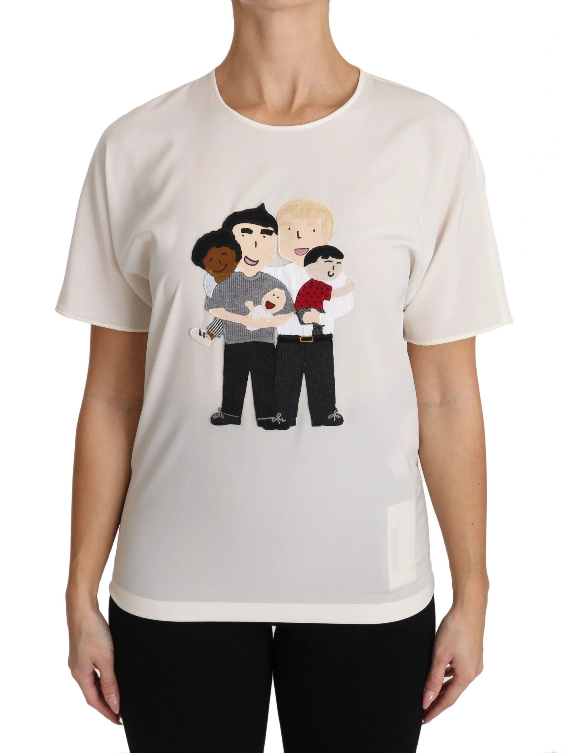 Dolce & Gabbana White Silk Stretch #dgfamily T-shirt by Dolce & Gabbana