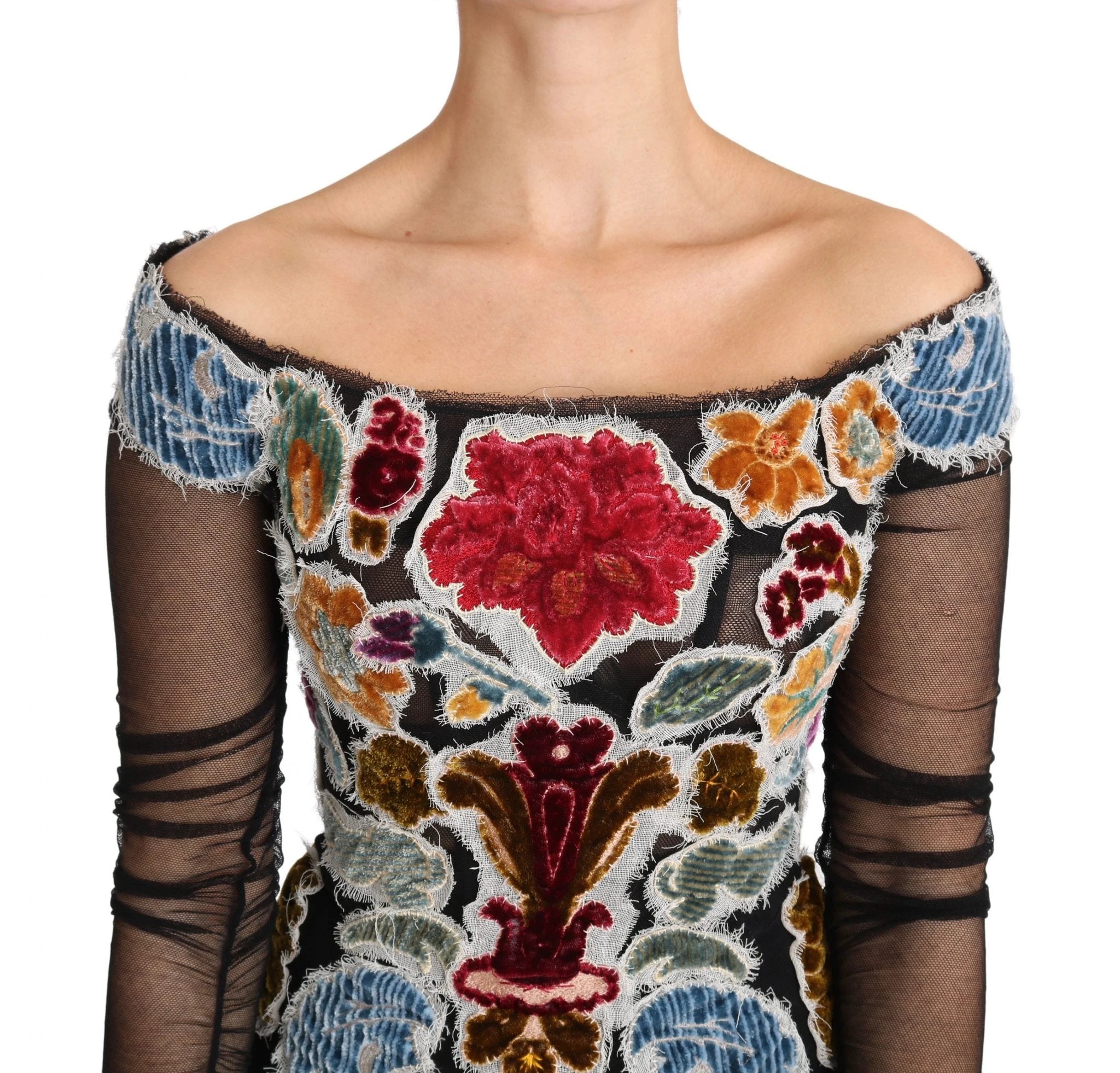 Dolce & Gabbana Black Floral Ricamo Top T-shirt Blouse by Dolce & Gabbana