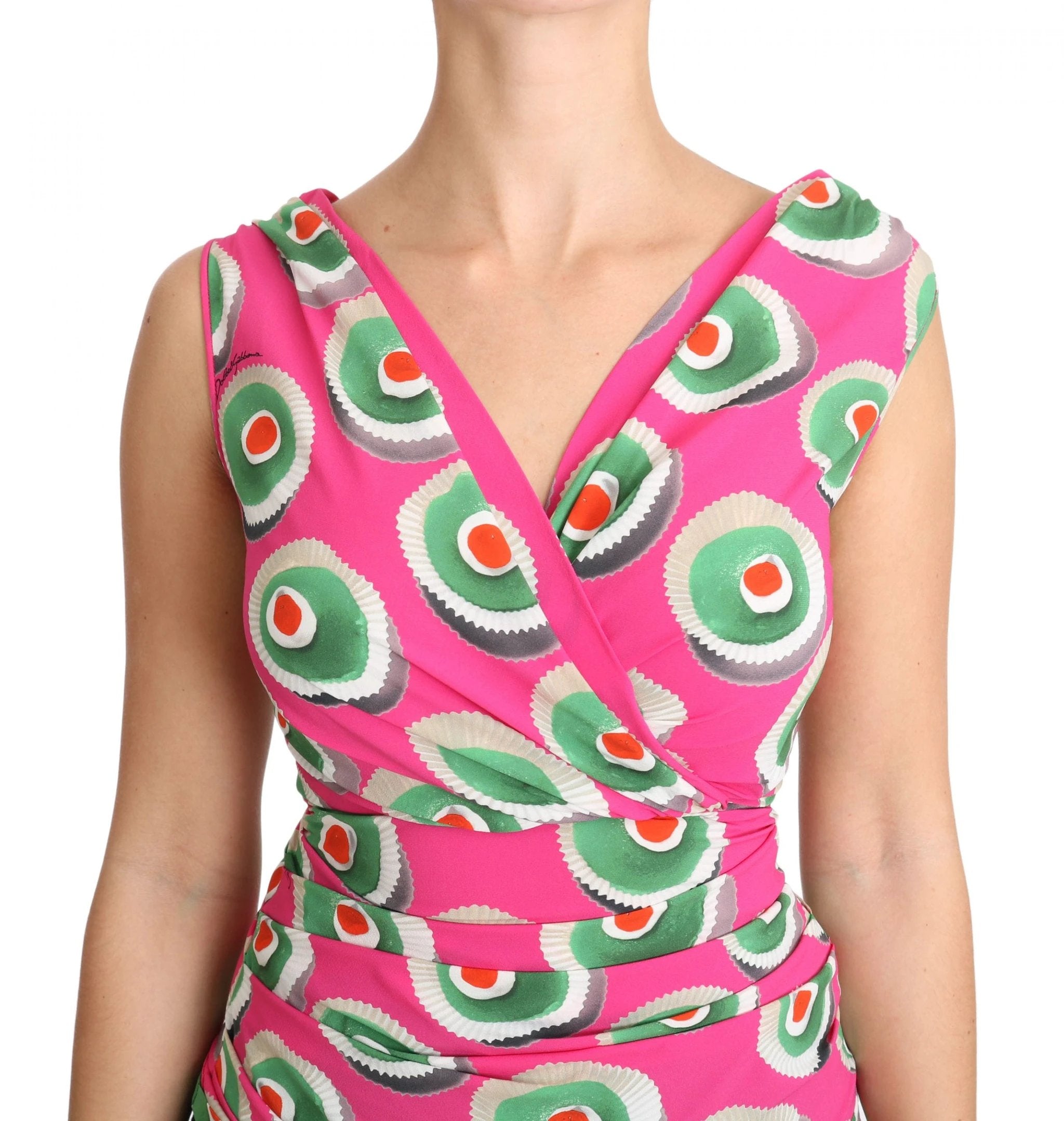 Dolce & Gabbana Pink Silk Stretch Sicilian Cake Top by Dolce & Gabbana