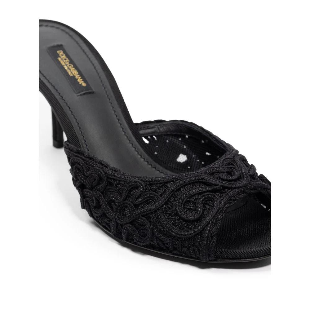 Dolce & Gabbana Black Cotton Mules by Dolce & Gabbana