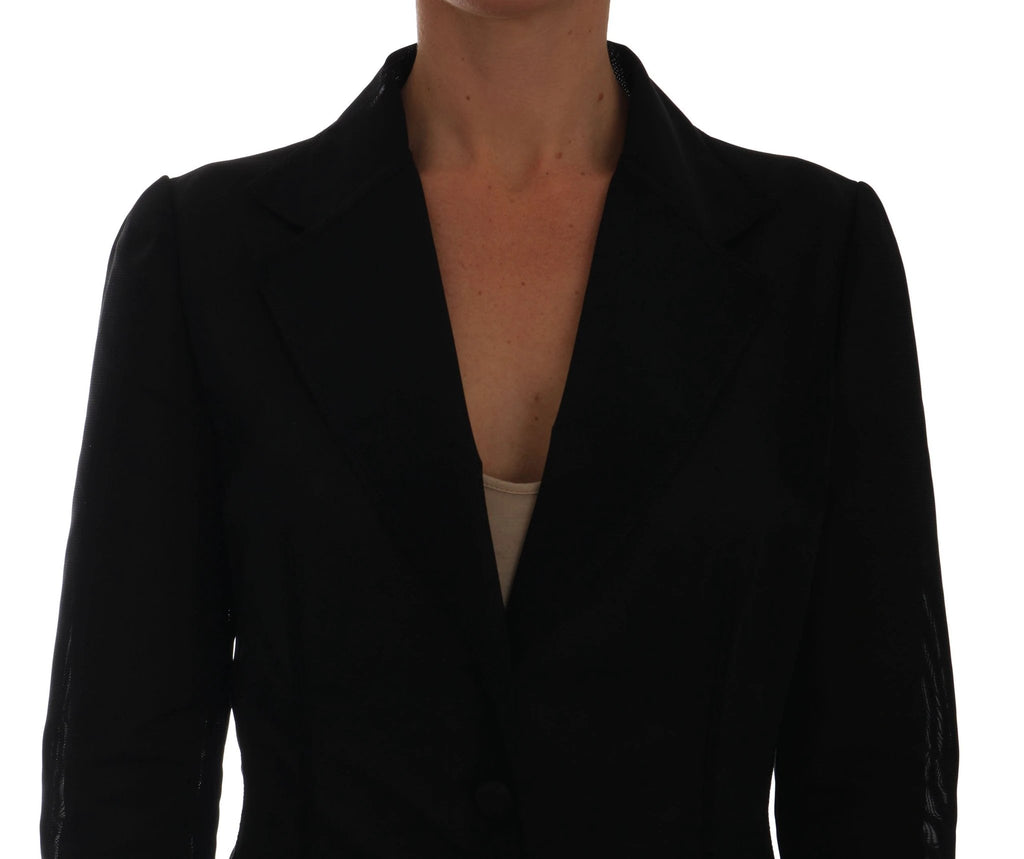 Dolce & Gabbana Black Nylon Net Blazer Jacket by Dolce & Gabbana