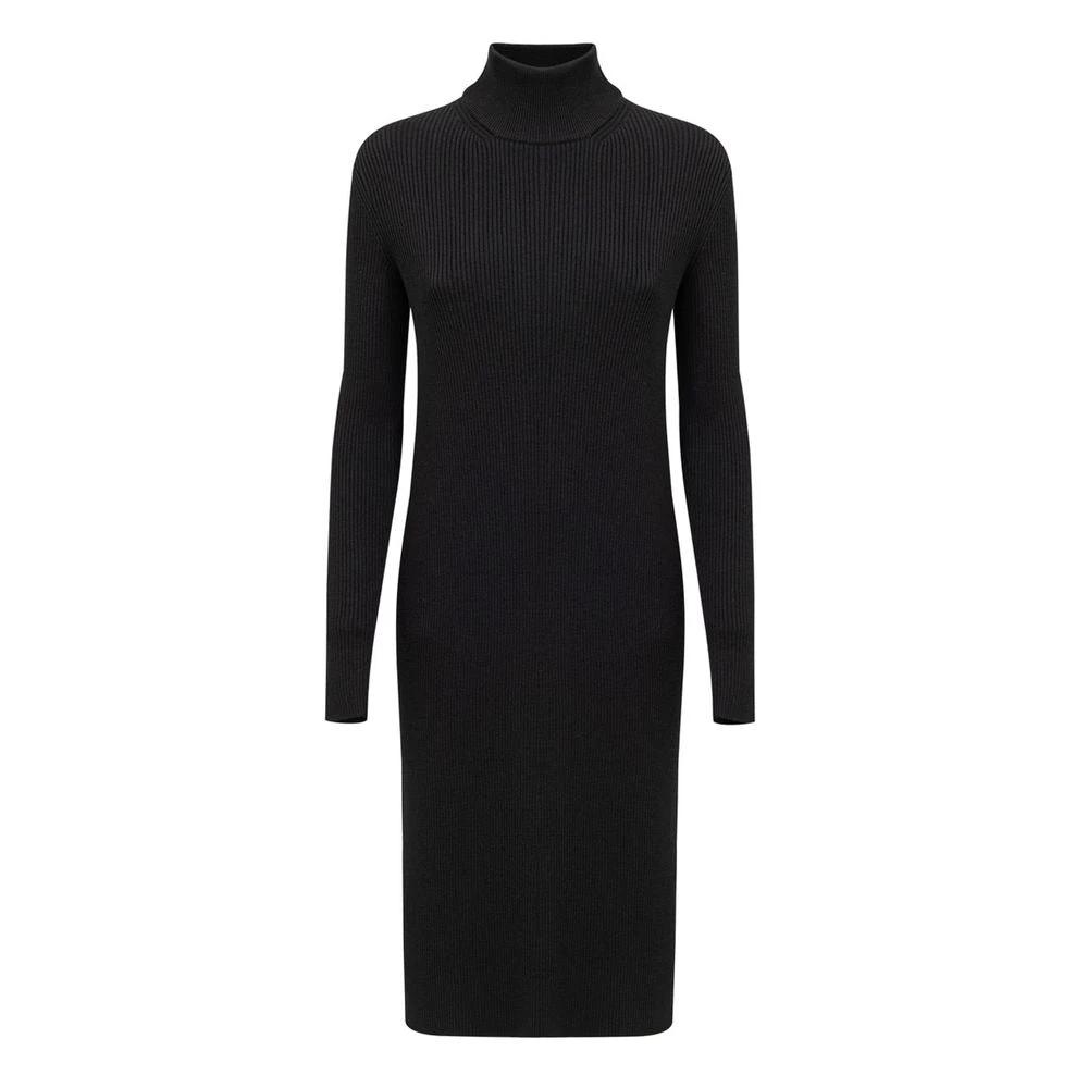 Bottega Veneta Black Wool Long Dress by Bottega Veneta