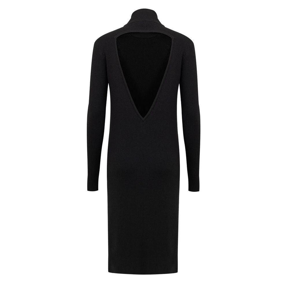 Bottega Veneta Black Wool Long Dress by Bottega Veneta