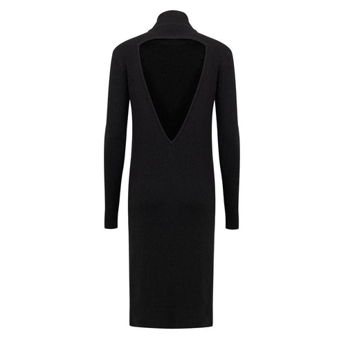Bottega Veneta Black Wool Long Dress by Bottega Veneta