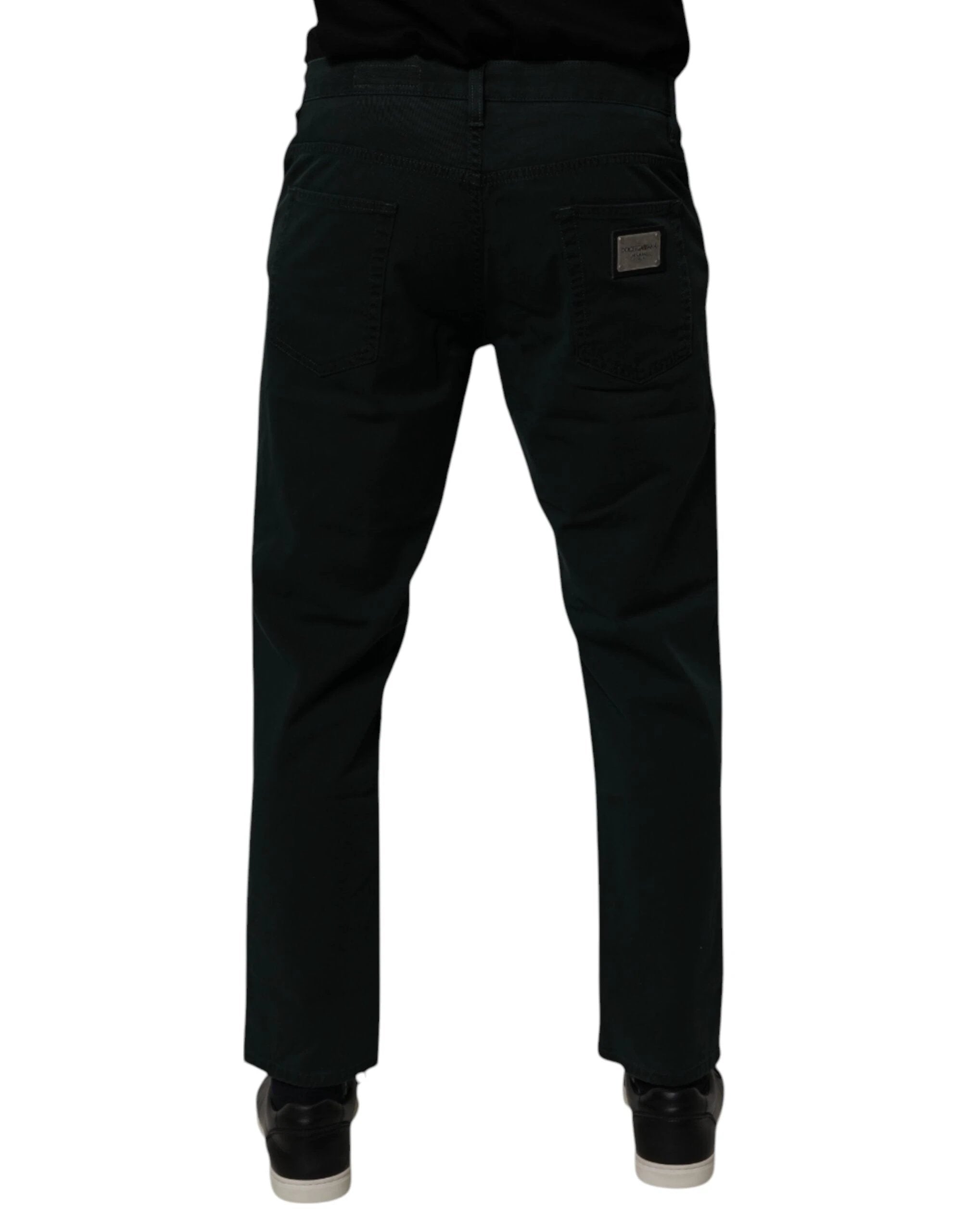 Dolce & Gabbana Dark Green Cotton Loose Men Denim Jeans by Dolce & Gabbana