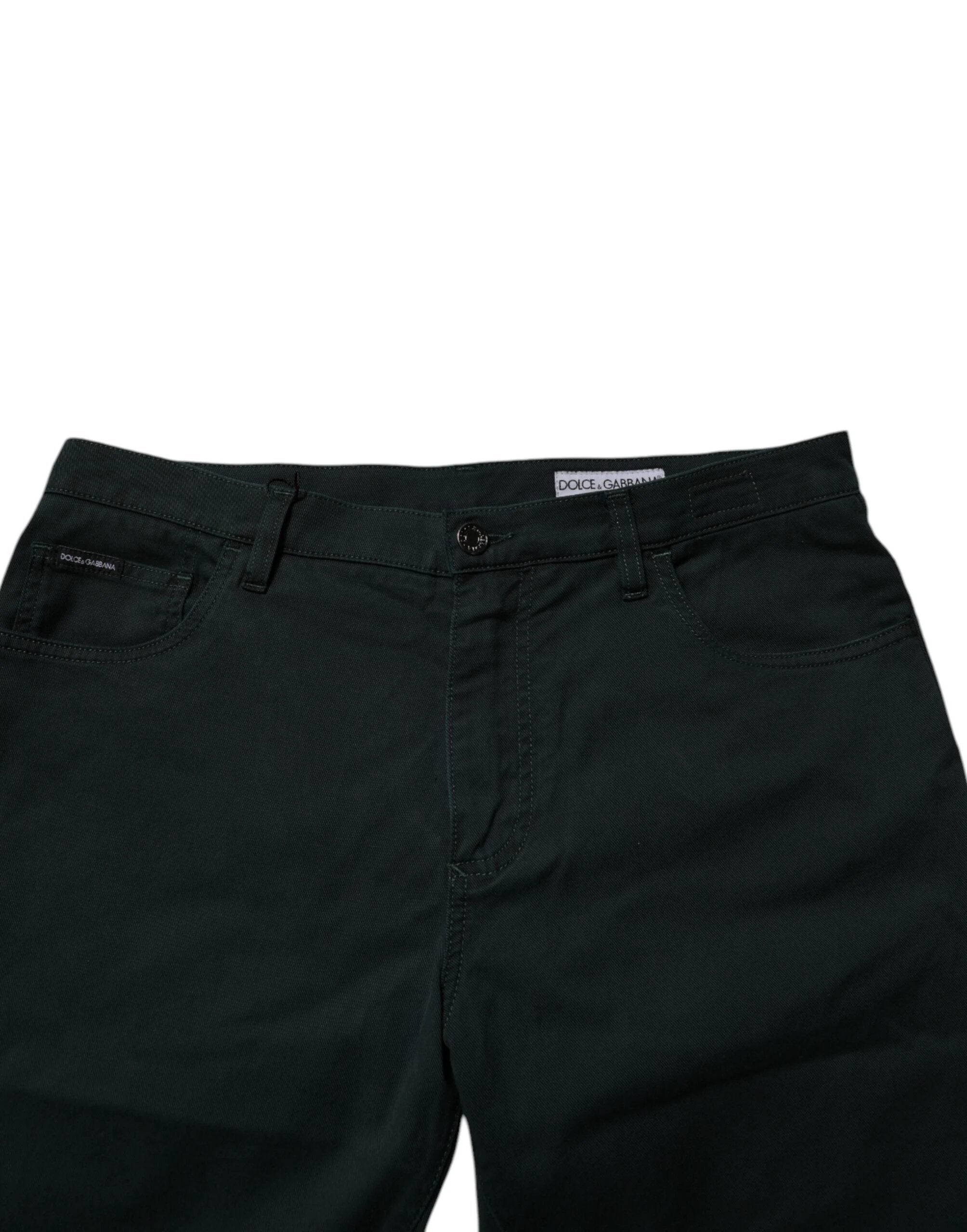 Dolce & Gabbana Dark Green Cotton Loose Men Denim Jeans by Dolce & Gabbana